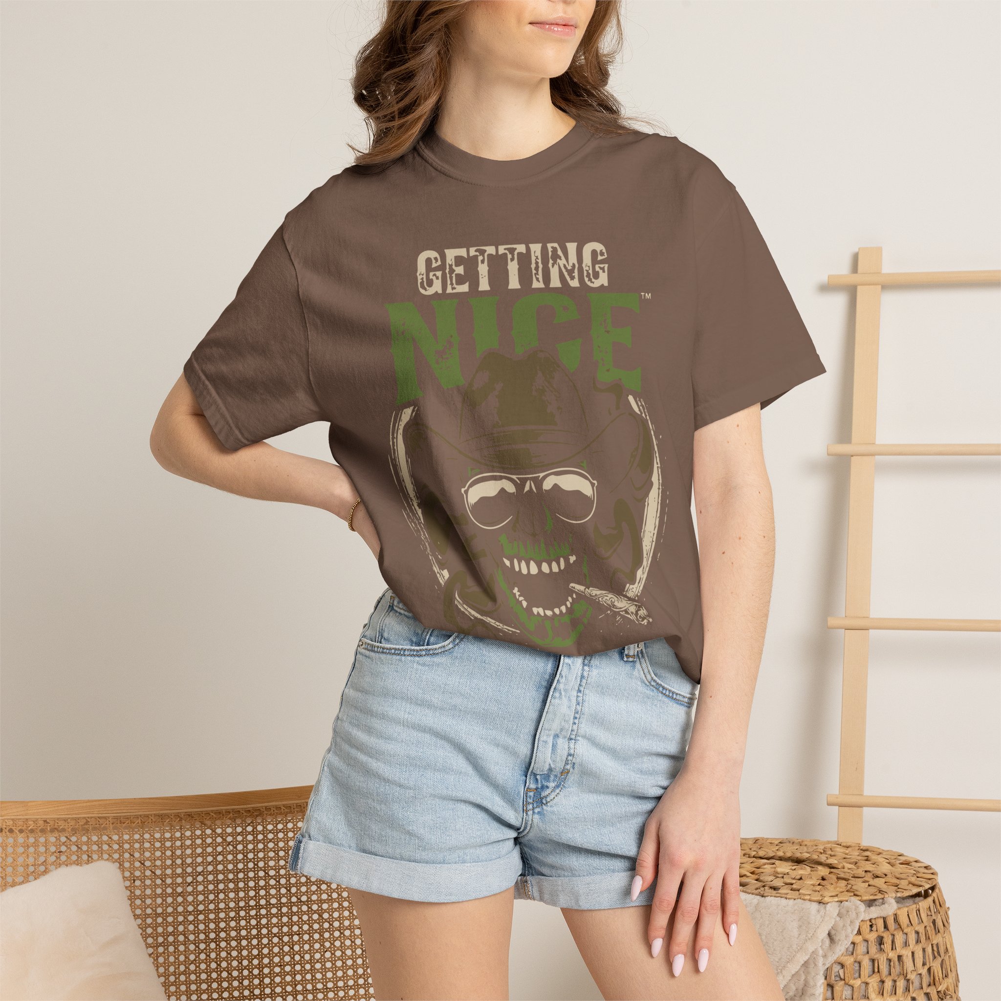 Getting Nice Skull Cowboy T-Shirt — Retro Western Graphic Tee - Image 28