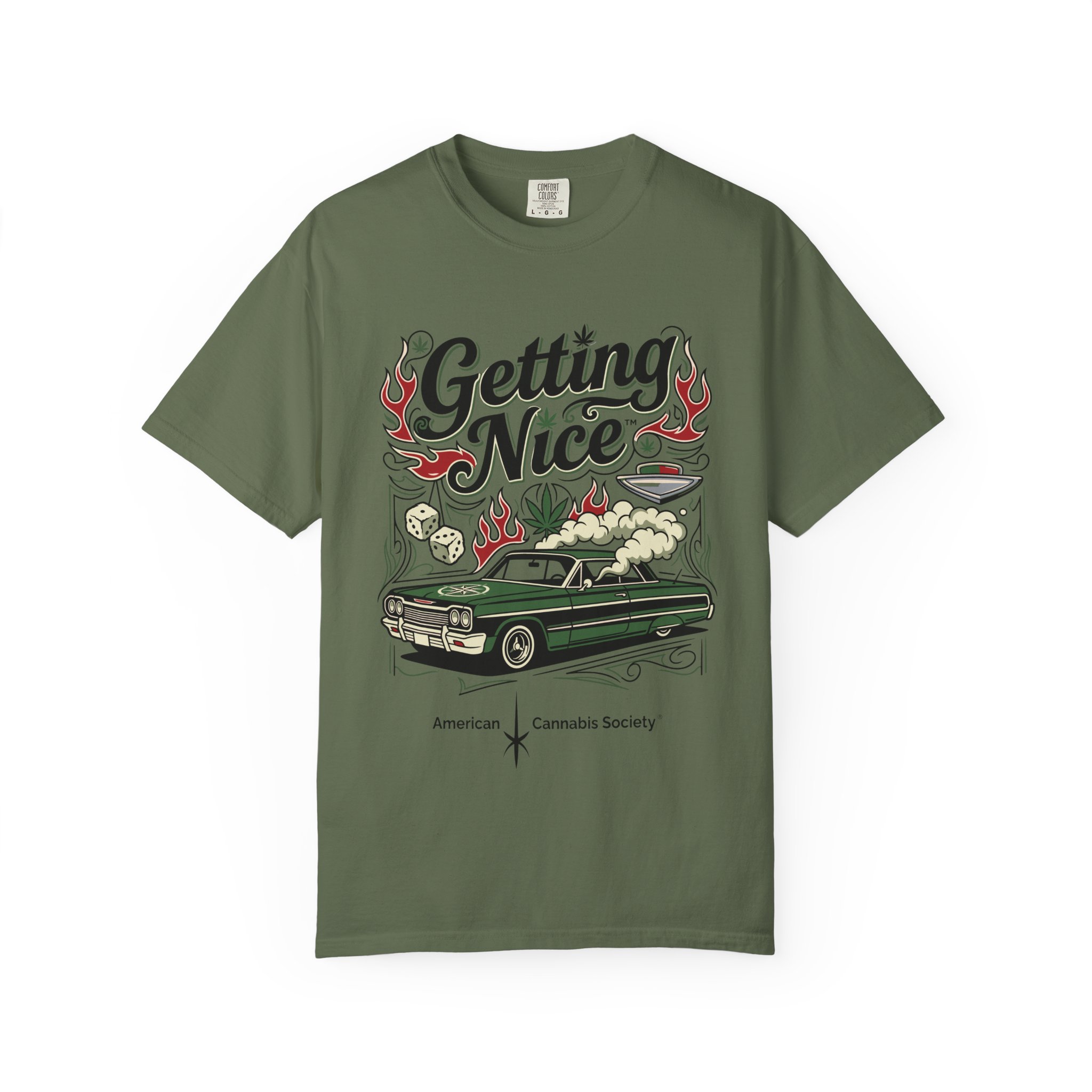 Getting Nice™ Lowrider T-Shirt — Cannabis Car Culture Graphic Tee - Image 37