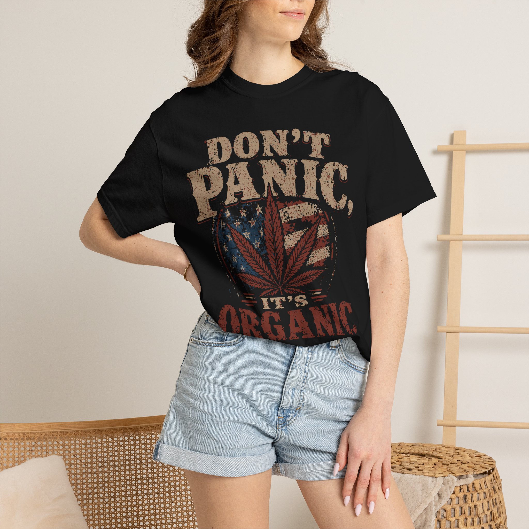 American Cannabis Society® “Don’t Panic It’s Organic” T-Shirt — Vintage Cannabis Leaf Graphic Tee - Image 47