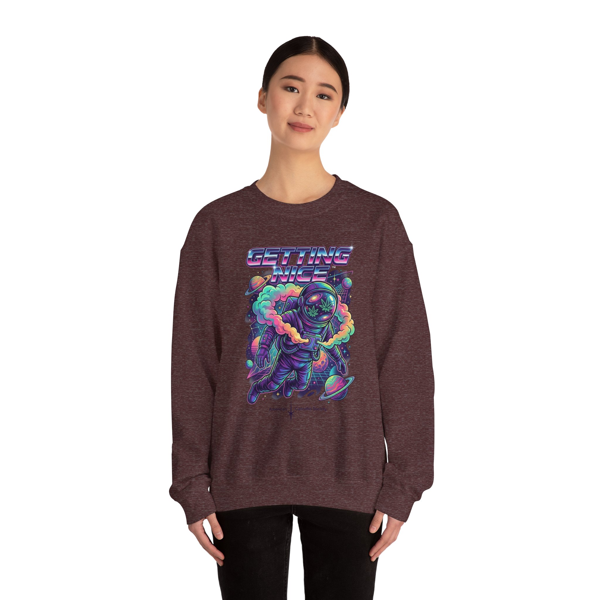Astronaut Graphic Sweatshirt — “Getting Spacey” Retro Neon Crewneck - Image 20