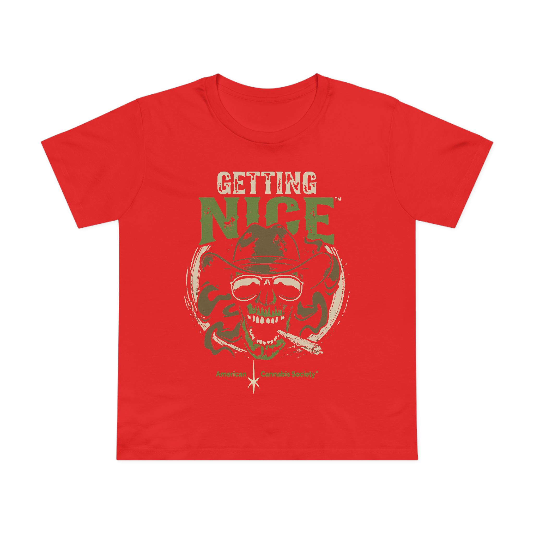 Getting Nice Cannabis Skull Tee — Women’s Maple T-Shirt - Image 53