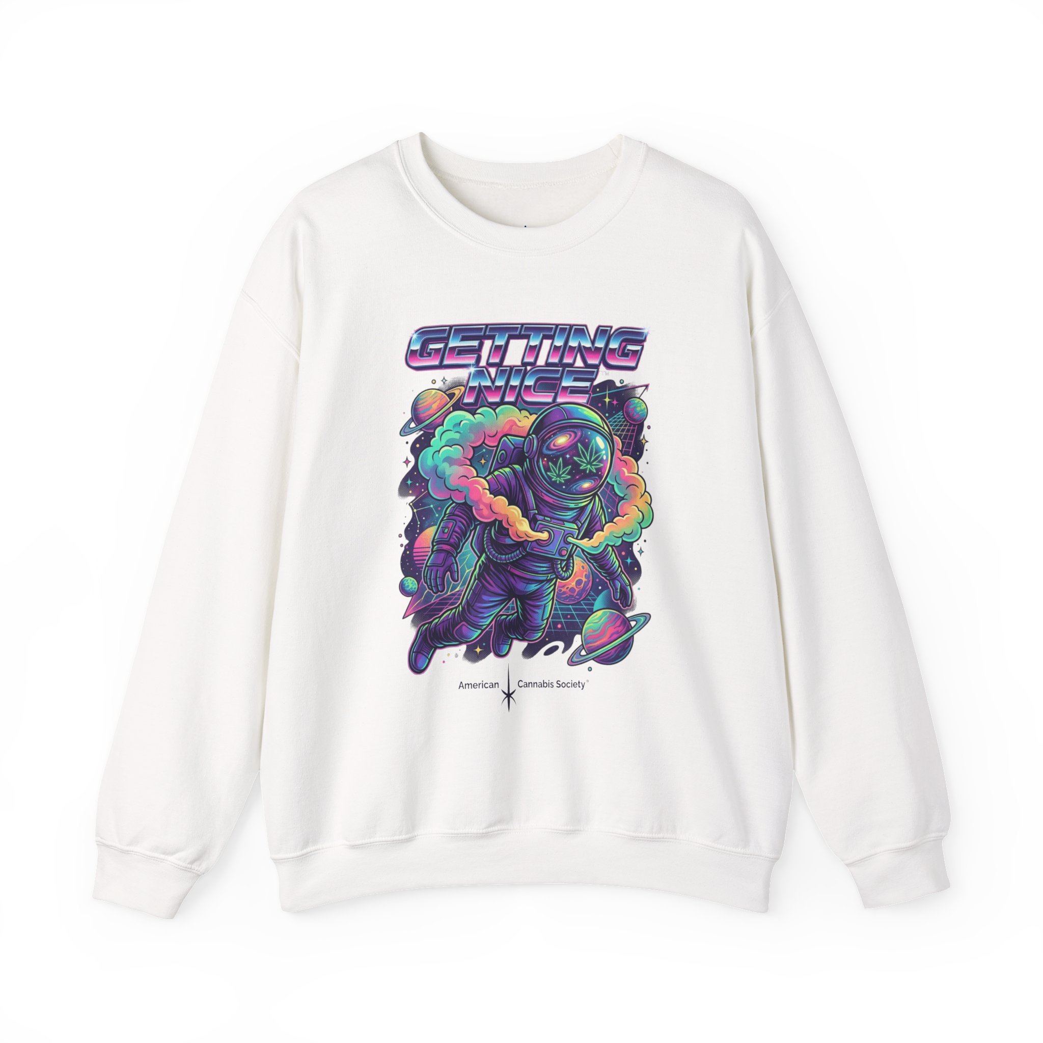 Astronaut Graphic Sweatshirt — “Getting Spacey” Retro Neon Crewneck - Image 5