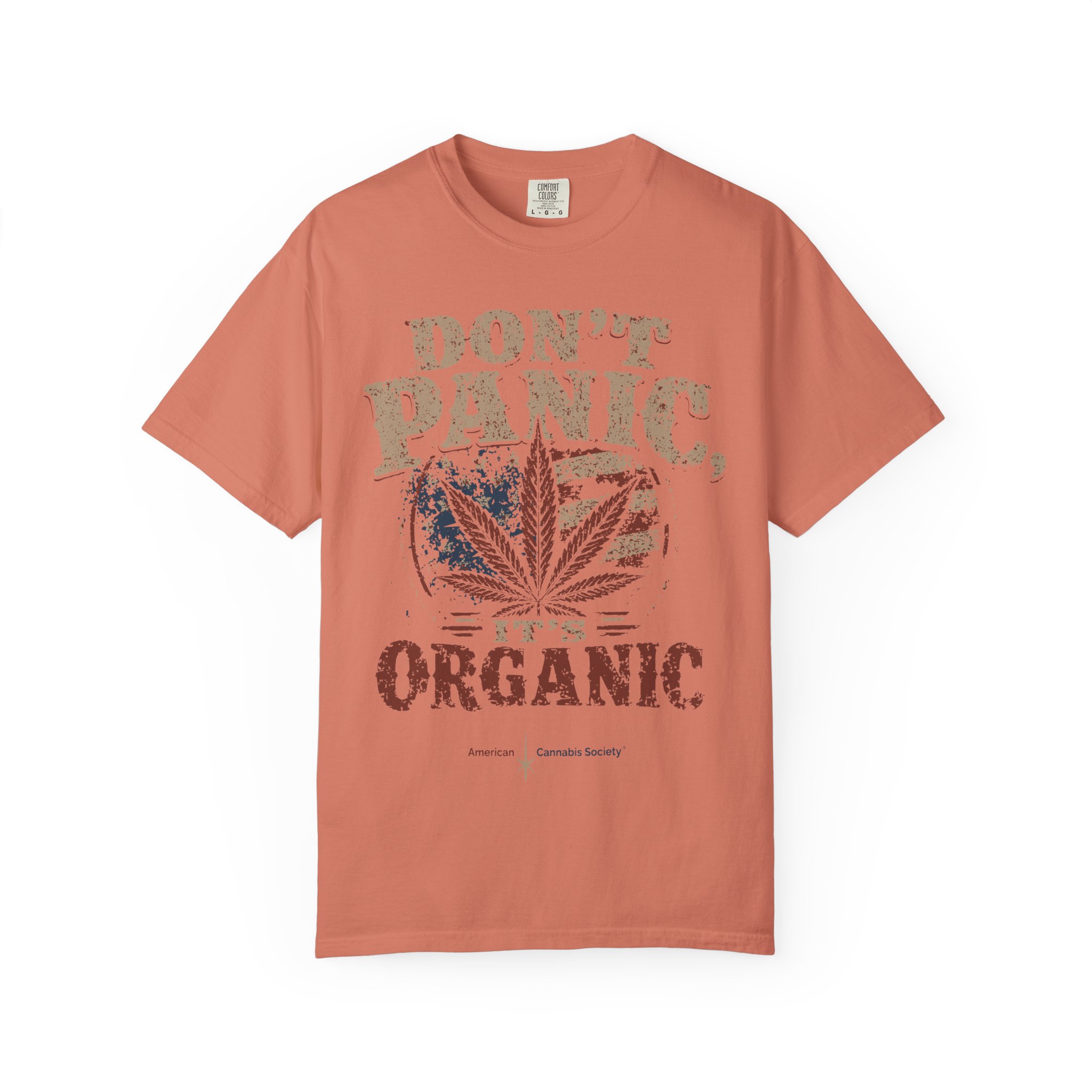 American Cannabis Society® “Don’t Panic It’s Organic” T-Shirt — Vintage Cannabis Leaf Graphic Tee - Image 12
