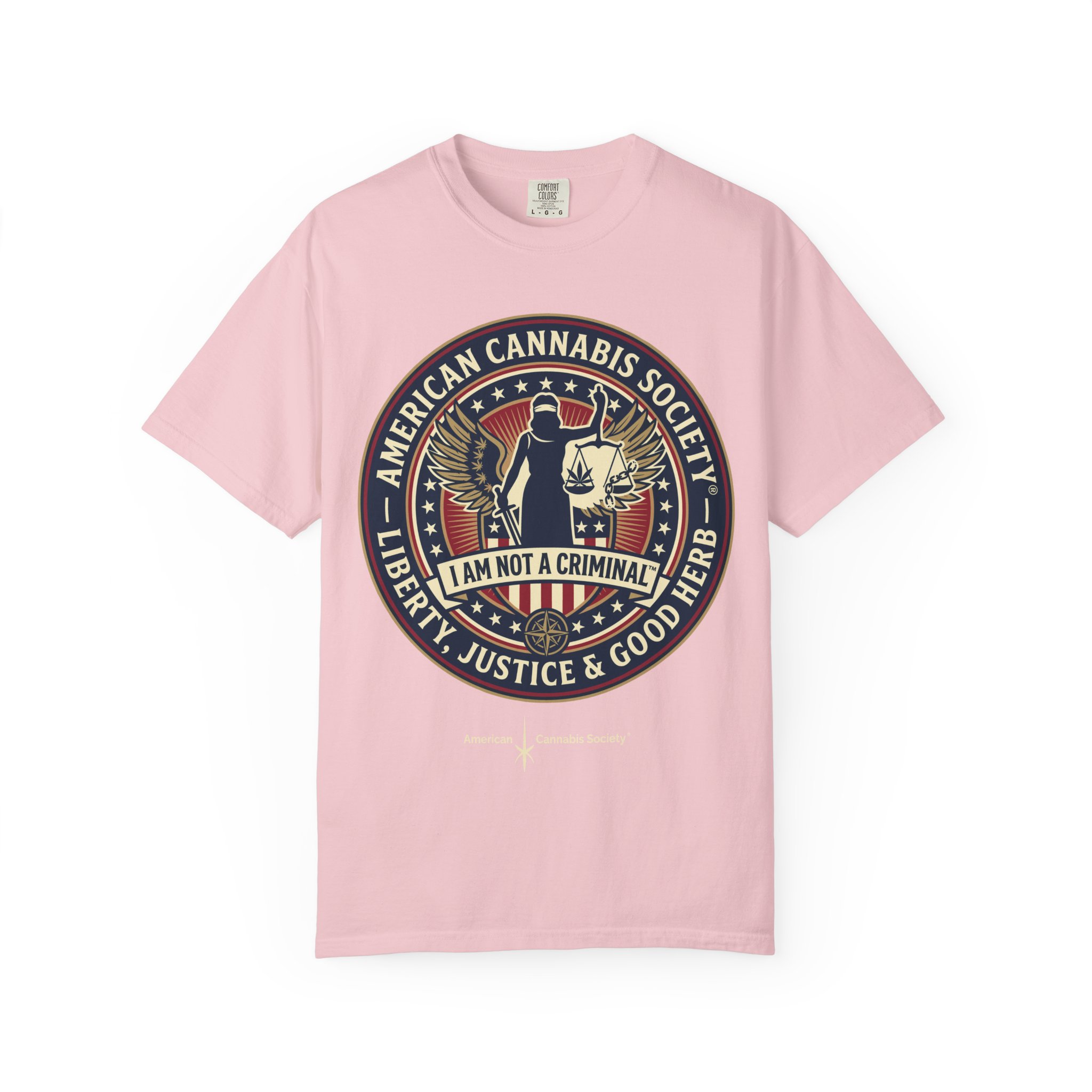 American Cannabis Society® “I Am Not a Criminal™” Liberty T-Shirt — Cannabis Crest Graphic Tee - Image 53