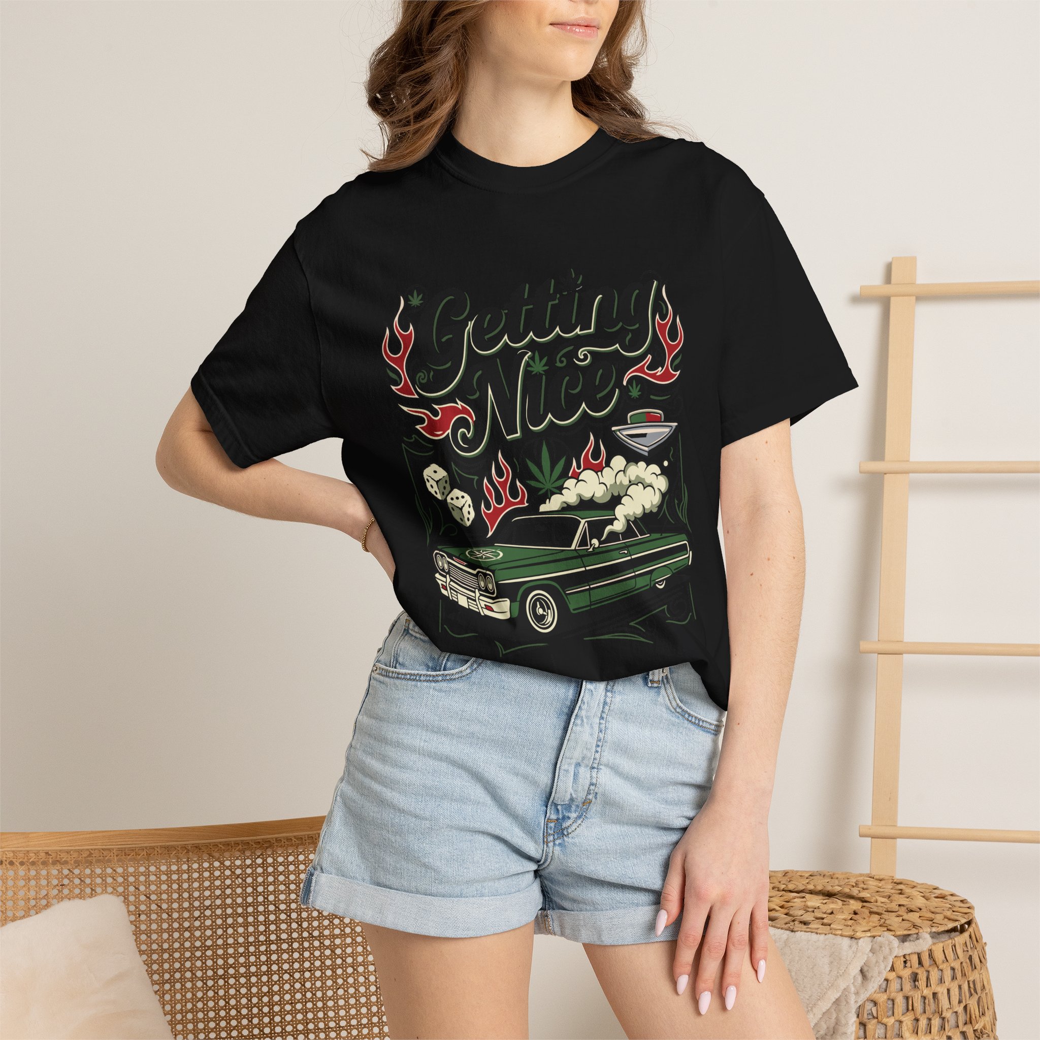 Getting Nice™ Lowrider T-Shirt — Cannabis Car Culture Graphic Tee - Image 52