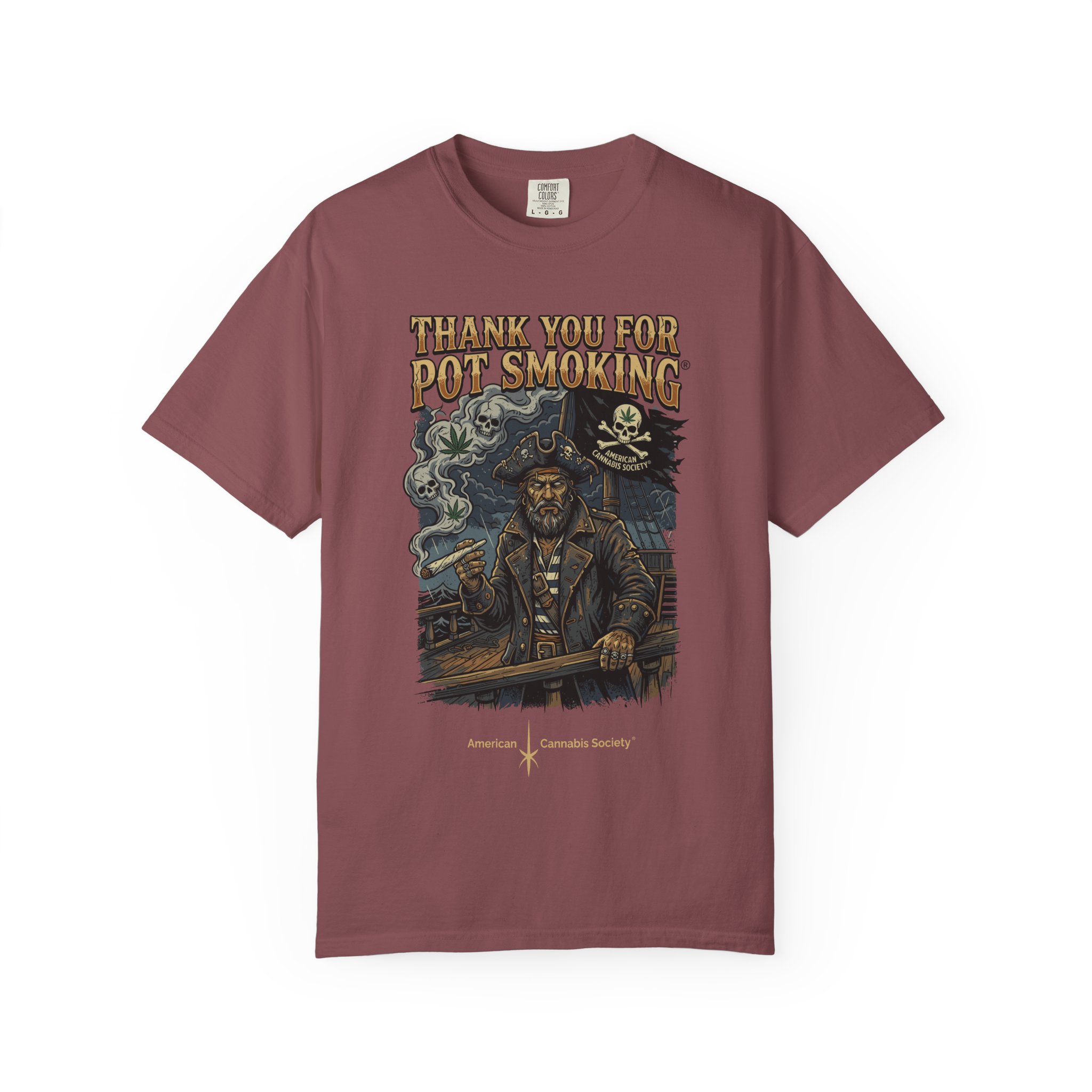 Thank You For Pot Smoking® Vintage Pirate Graphic T-Shirt - Image 5