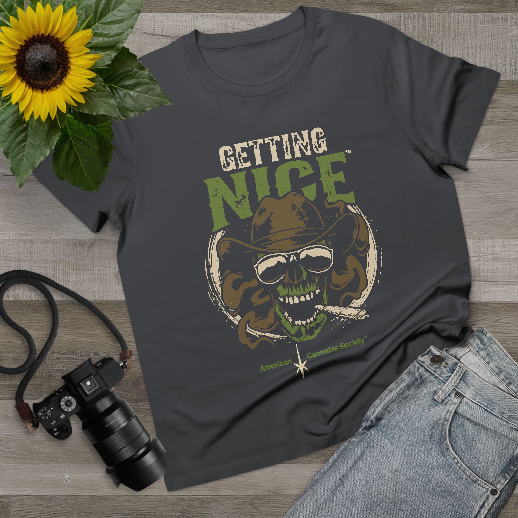 Getting Nice Cannabis Skull Tee — Women’s Maple T-Shirt - Image 47