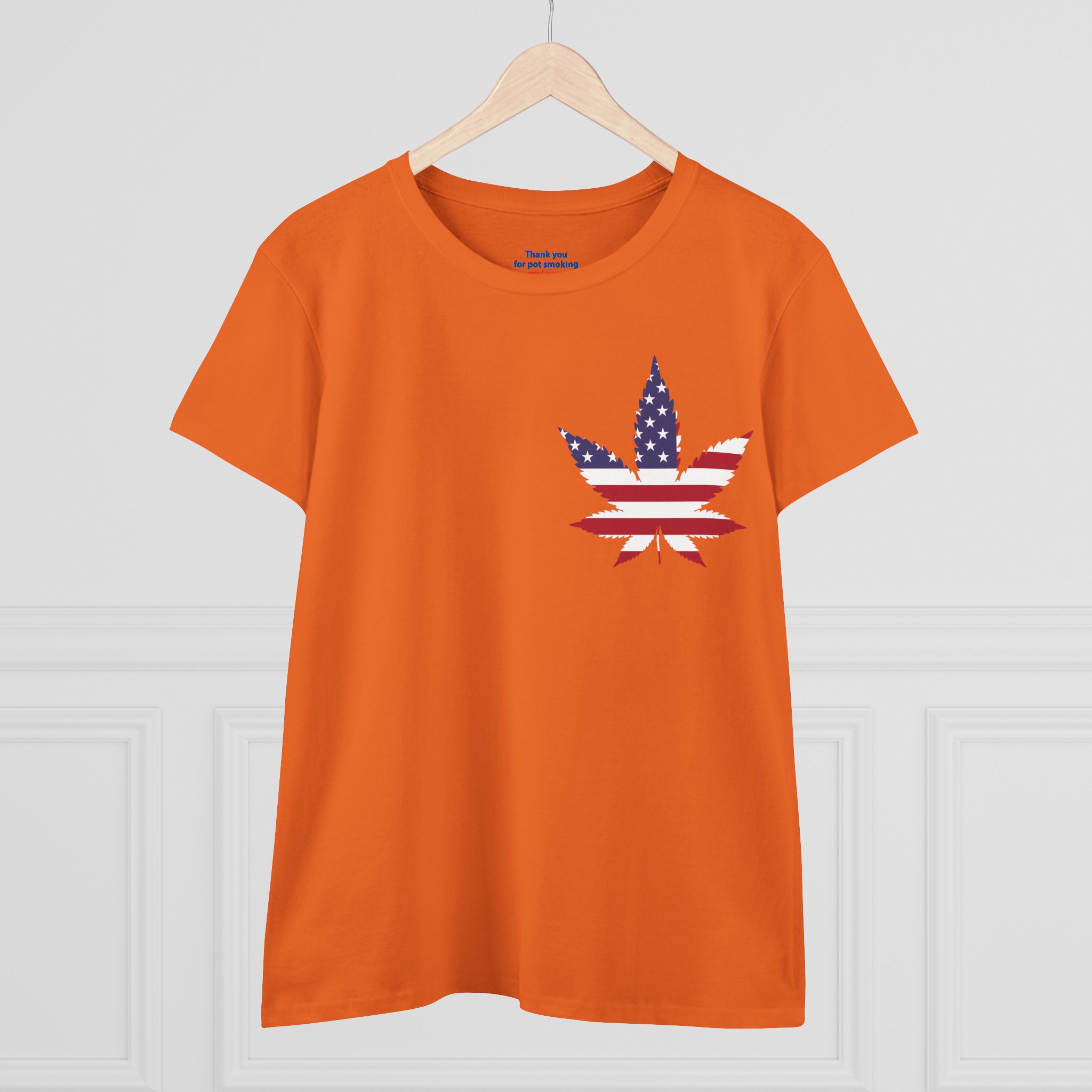 American Flag Leaf Tee — Women's Patriotic Cannabis Graphic T-Shirt - Image 15