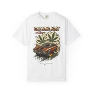 Getting Nice™ Muscle Car T-Shirt — Retro Cannabis Leaf Racing Tee