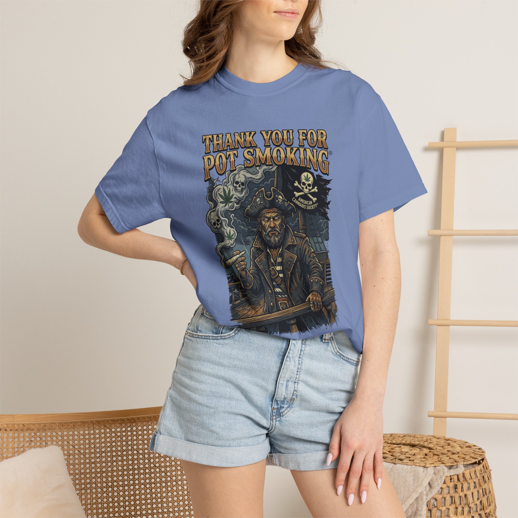 Thank You For Pot Smoking® Vintage Pirate Graphic T-Shirt - Image 28