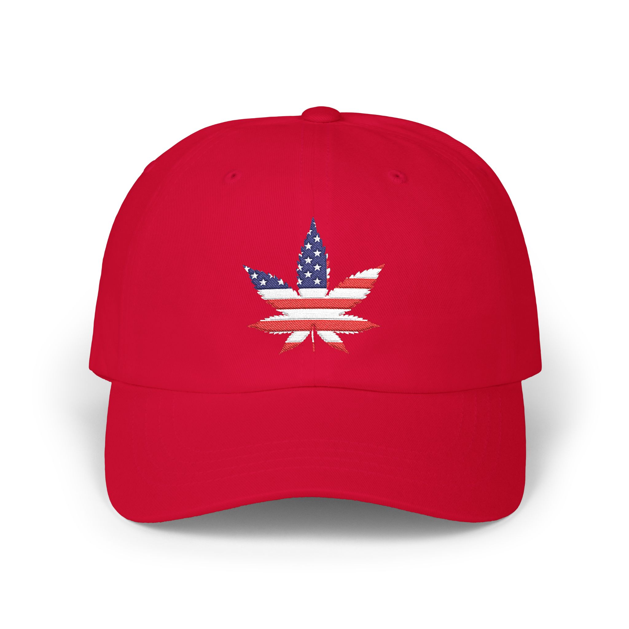 American Flag Cannabis Leaf Dad Cap — Embroidered Patriotic Hat | Yupoong by GreenRX™ | American Cannabis Society® Approved - Image 41