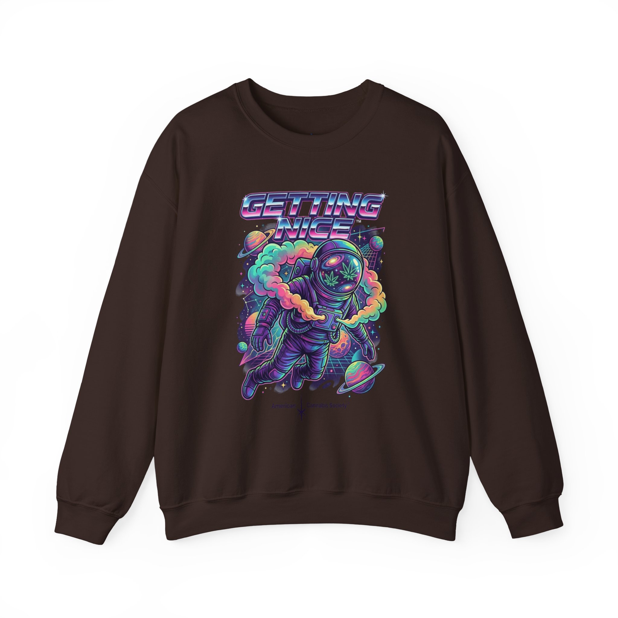 Astronaut Graphic Sweatshirt — “Getting Spacey” Retro Neon Crewneck - Image 25