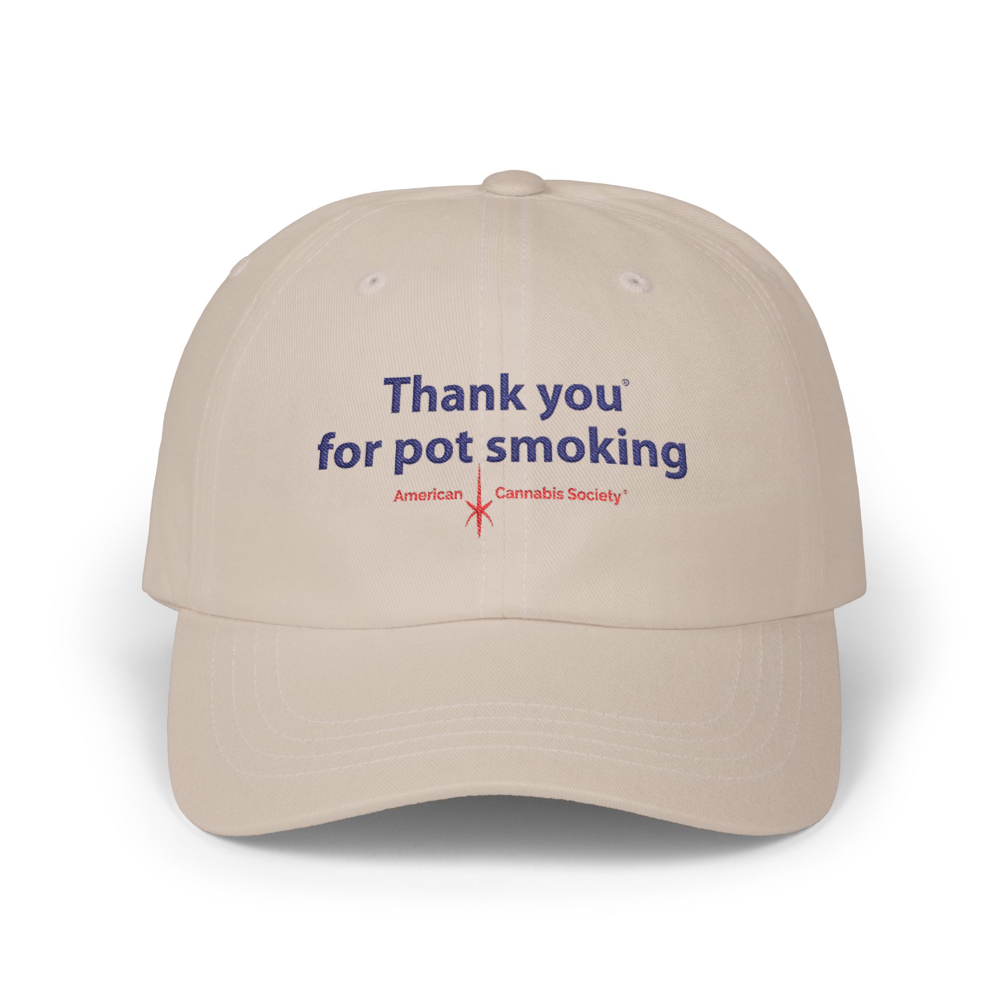 Thank You for Pot Smoking® Classic Dad Cap — Embroidered Cannabis Slogan Hat | Yupoong by GreenRX™ | American Cannabis Society® Approved - Image 5