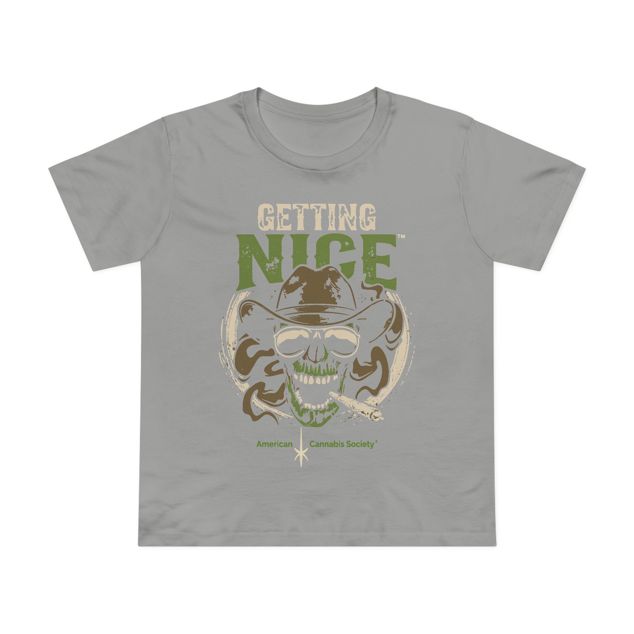 Getting Nice Cannabis Skull Tee — Women’s Maple T-Shirt - Image 33