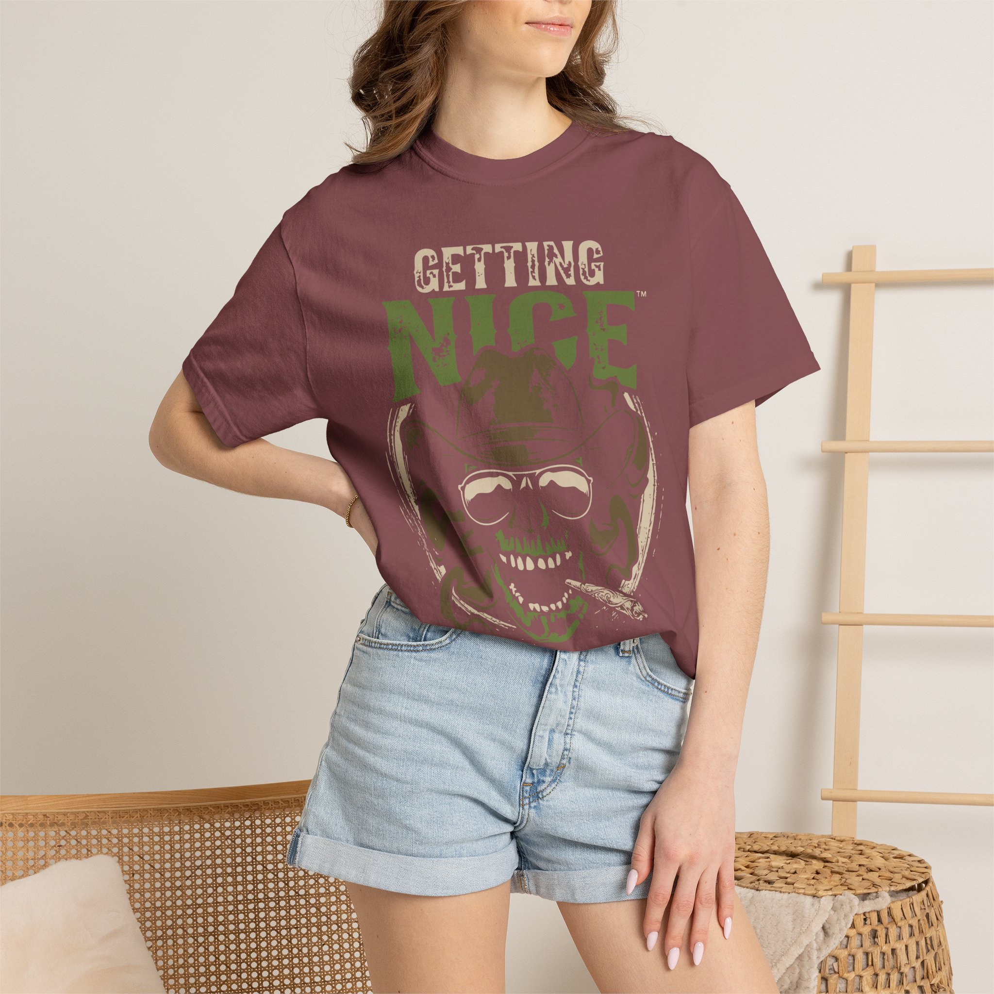 Getting Nice Skull Cowboy T-Shirt — Retro Western Graphic Tee - Image 16