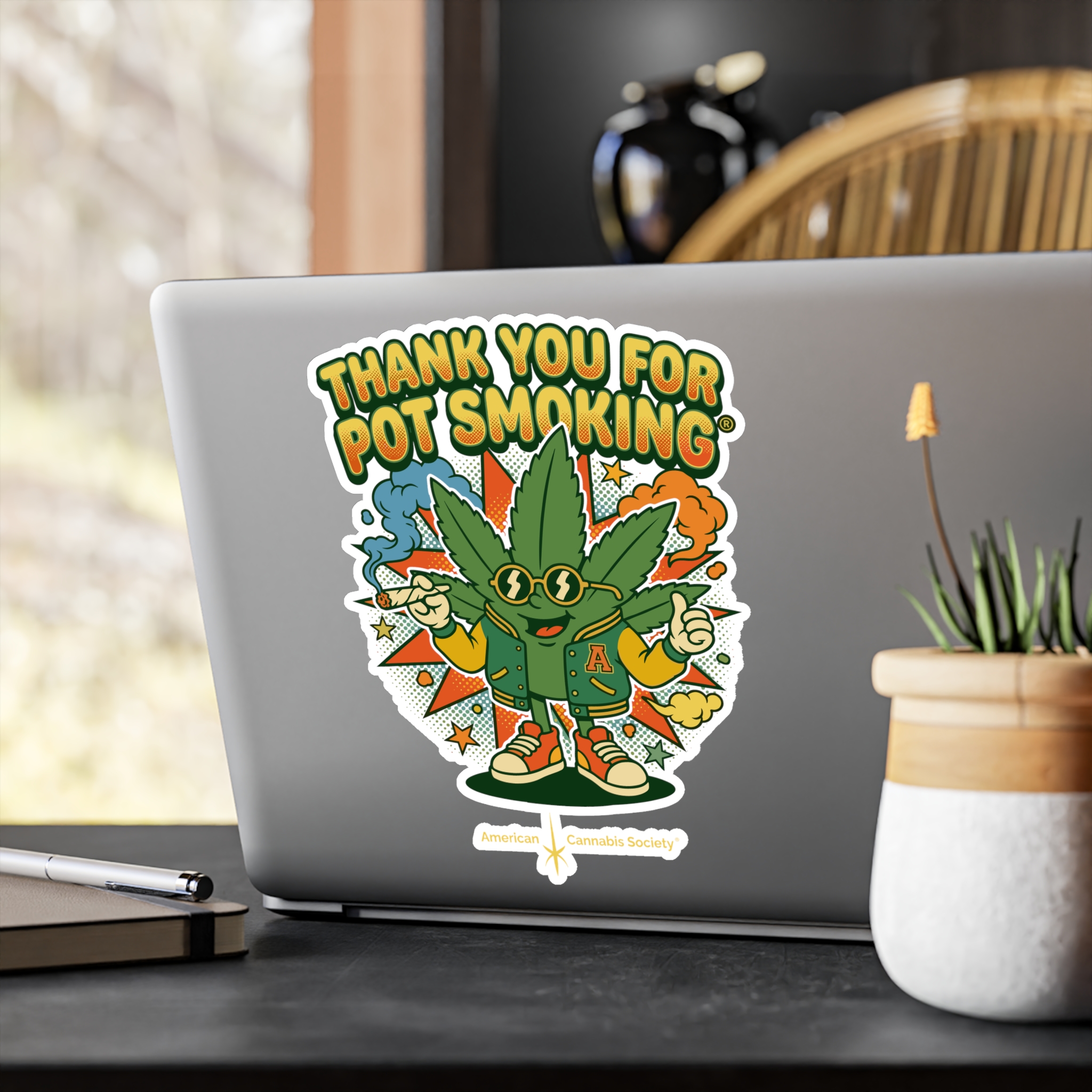 Thank You For Pot Smoking® Vinyl Sticker — Retro Cannabis Kiss-Cut Decal - Image 16