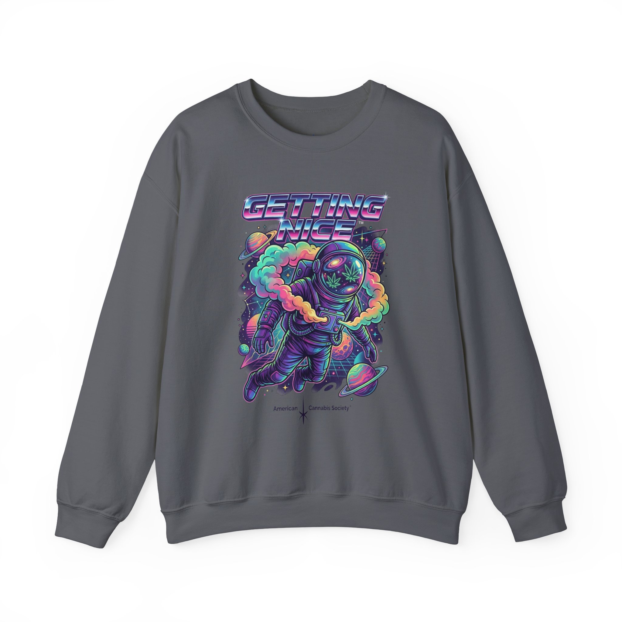 Astronaut Graphic Sweatshirt — “Getting Spacey” Retro Neon Crewneck - Image 37