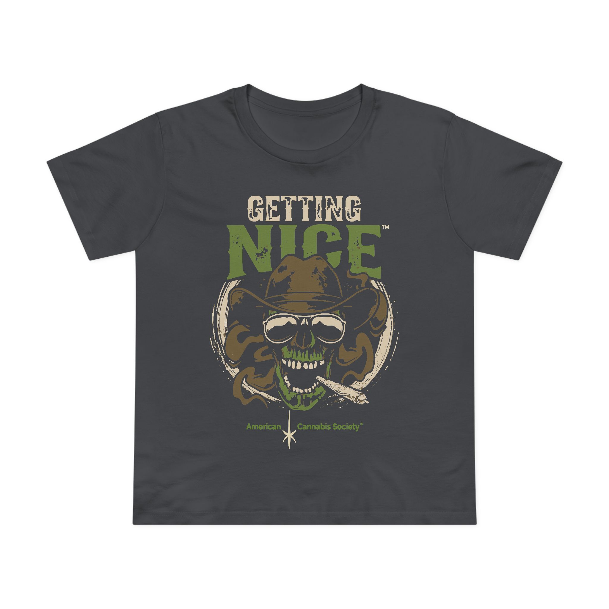 Getting Nice Cannabis Skull Tee — Women’s Maple T-Shirt - Image 45