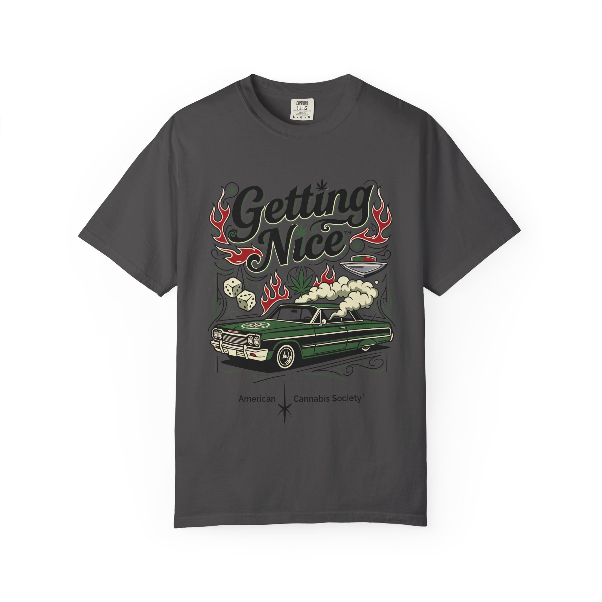 Getting Nice™ Lowrider T-Shirt — Cannabis Car Culture Graphic Tee - Image 45