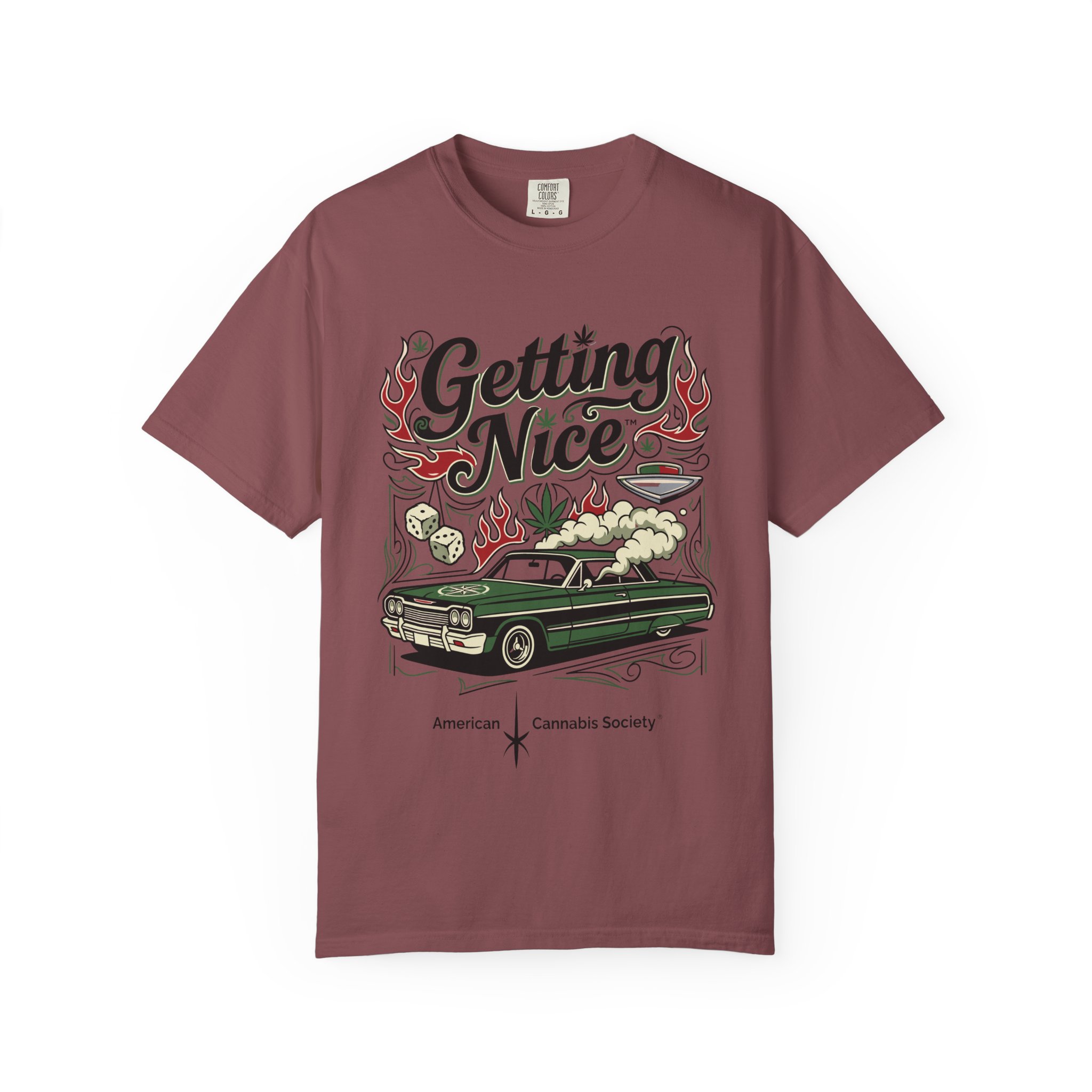 Getting Nice™ Lowrider T-Shirt — Cannabis Car Culture Graphic Tee - Image 13
