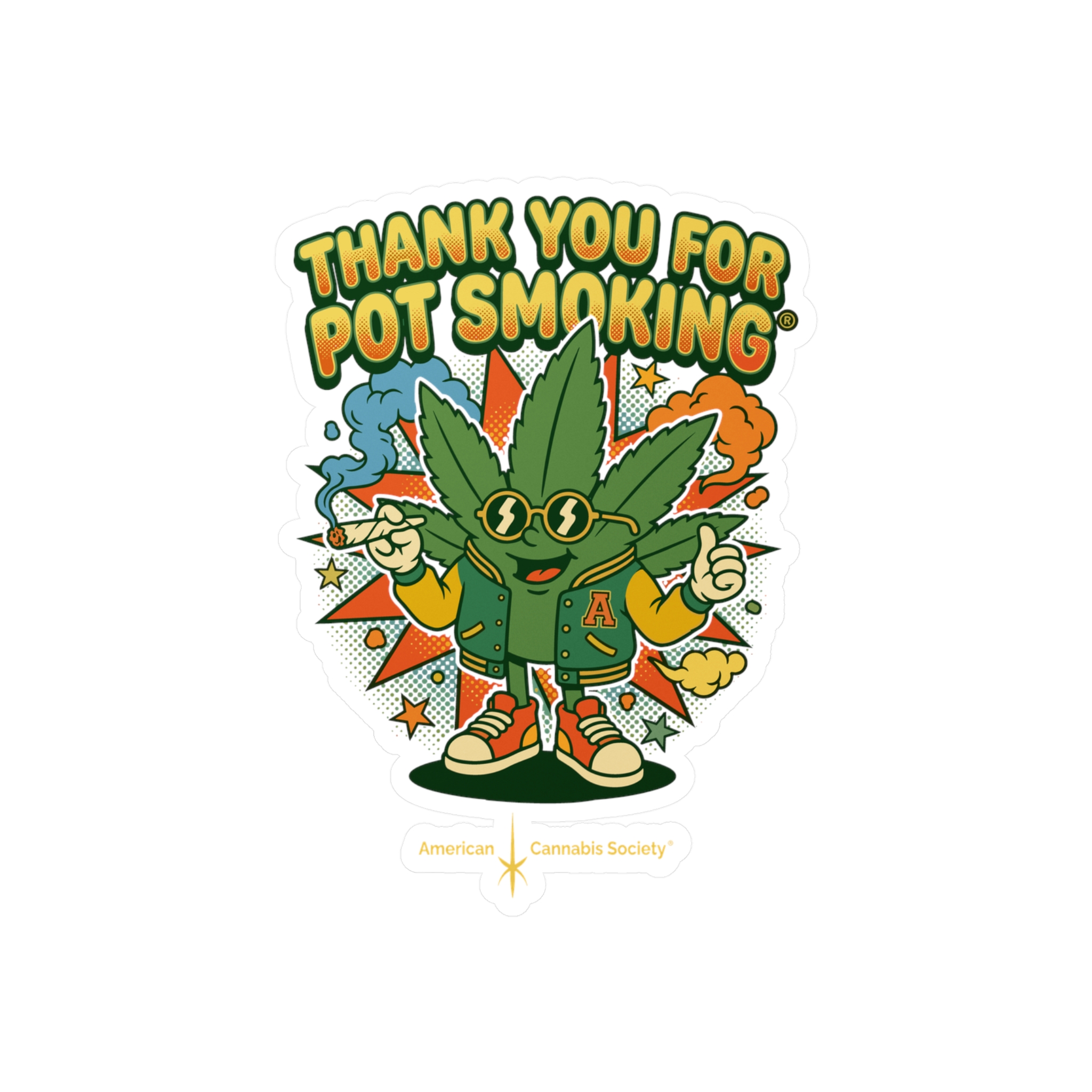Thank You For Pot Smoking® Vinyl Sticker — Retro Cannabis Kiss-Cut Decal - Image 5