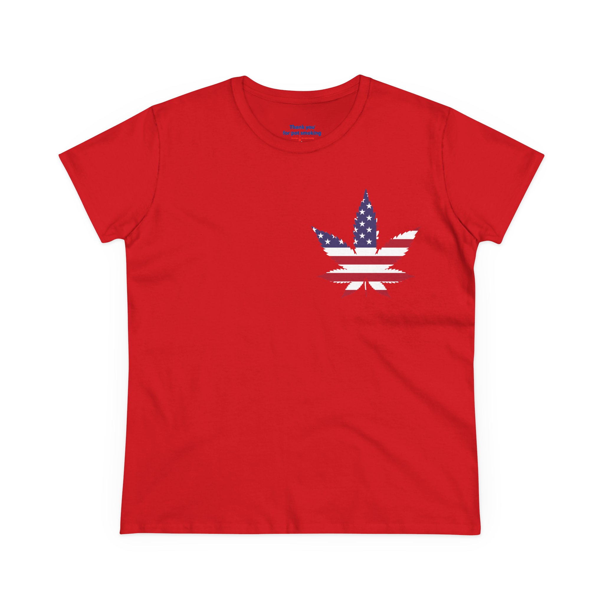 American Flag Leaf Tee — Women's Patriotic Cannabis Graphic T-Shirt - Image 41