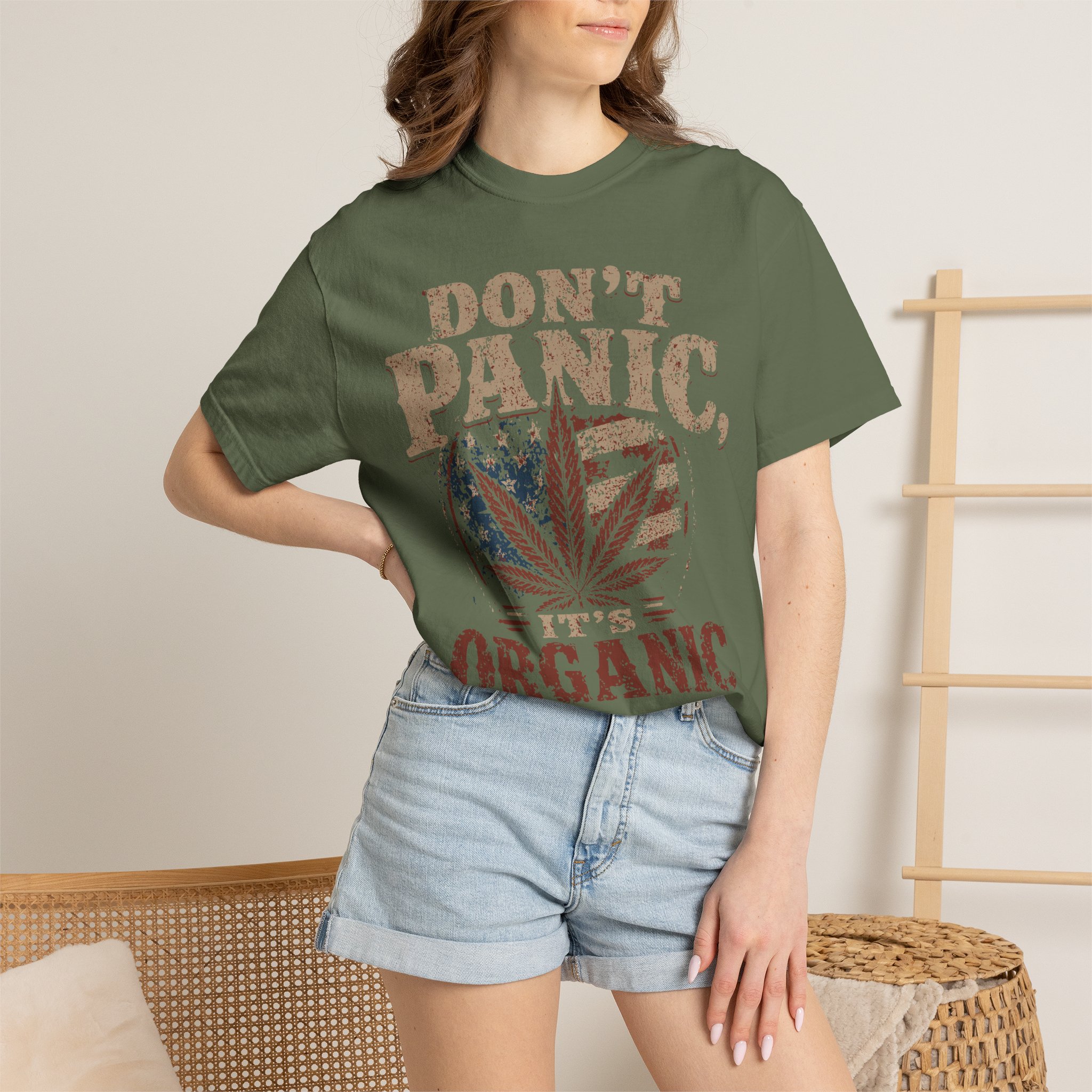 American Cannabis Society® “Don’t Panic It’s Organic” T-Shirt — Vintage Cannabis Leaf Graphic Tee - Image 35