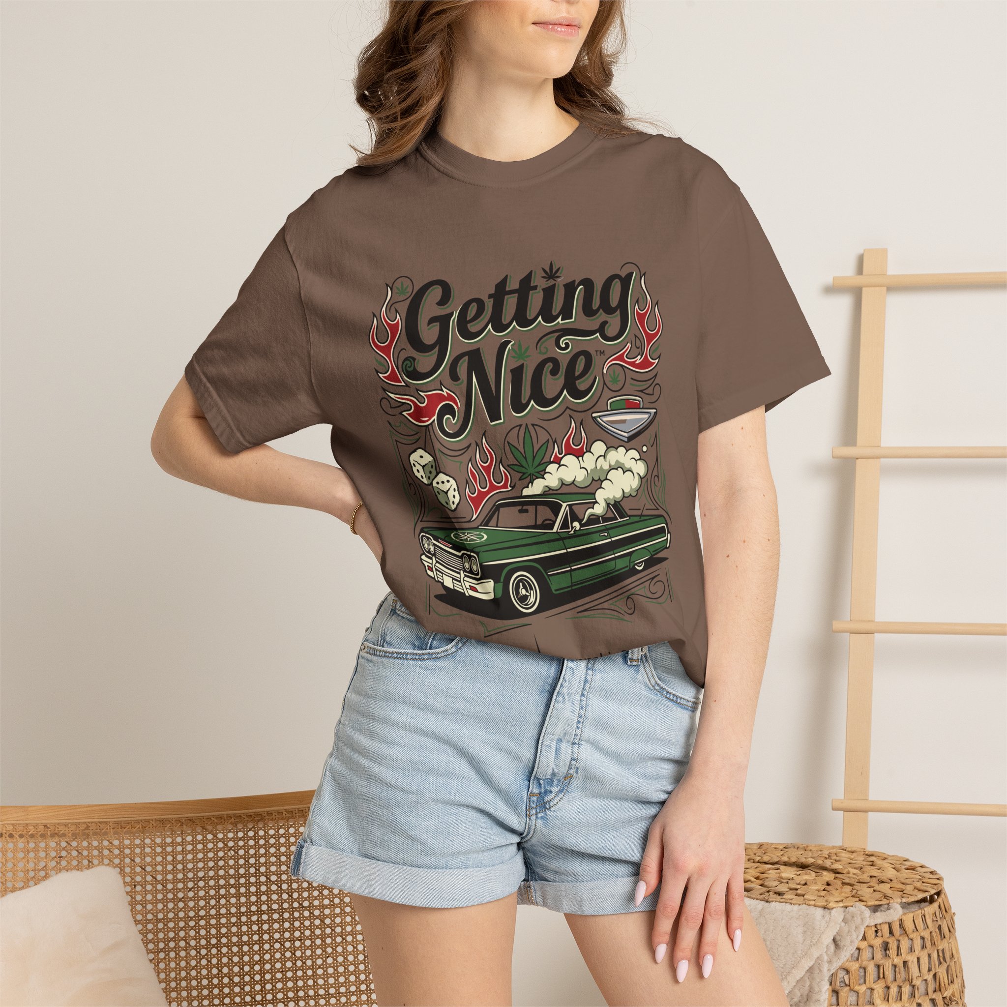 Getting Nice™ Lowrider T-Shirt — Cannabis Car Culture Graphic Tee - Image 28