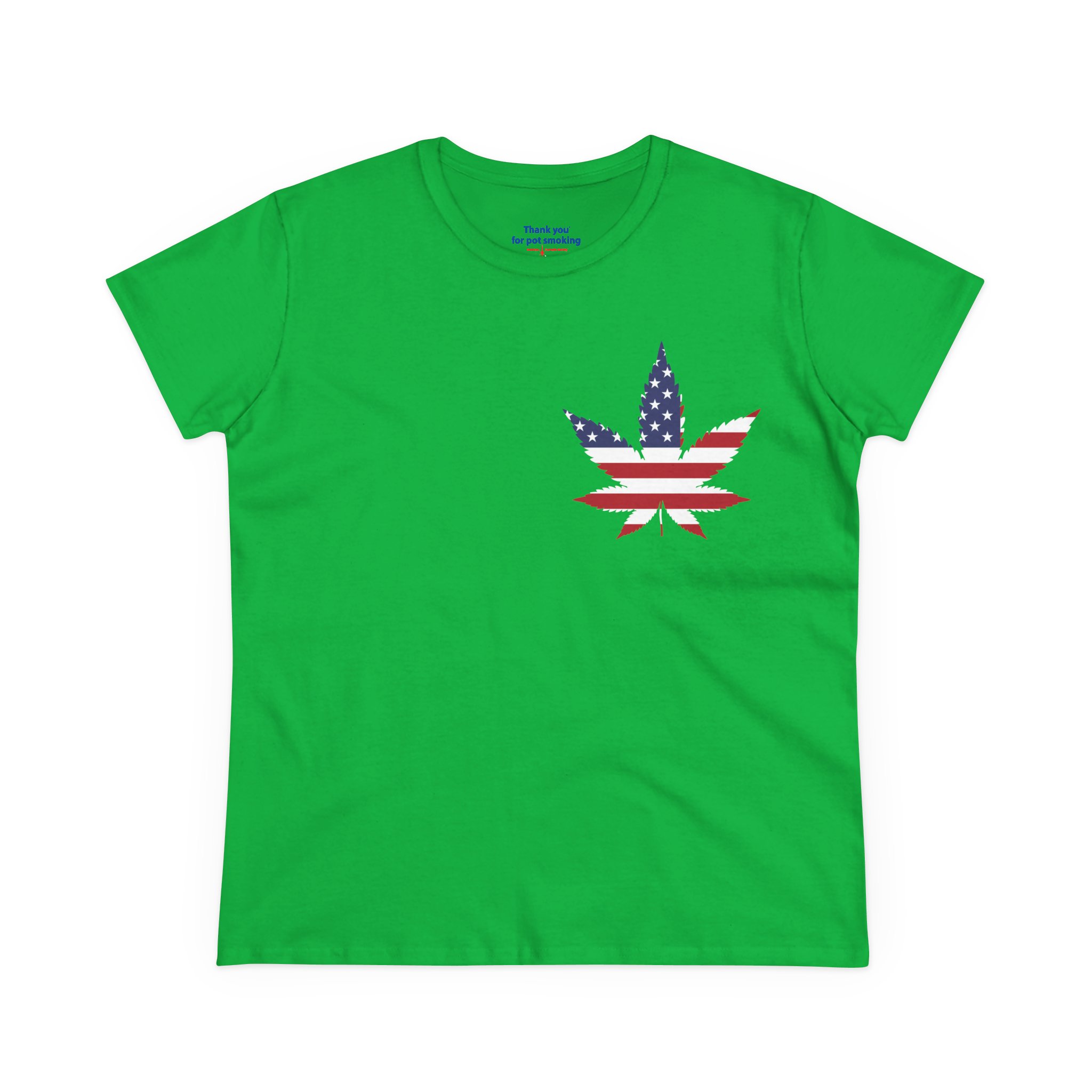 American Flag Leaf Tee — Women's Patriotic Cannabis Graphic T-Shirt - Image 17