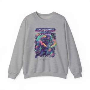 Astronaut Graphic Sweatshirt — “Getting Spacey” Retro Neon Crewneck
