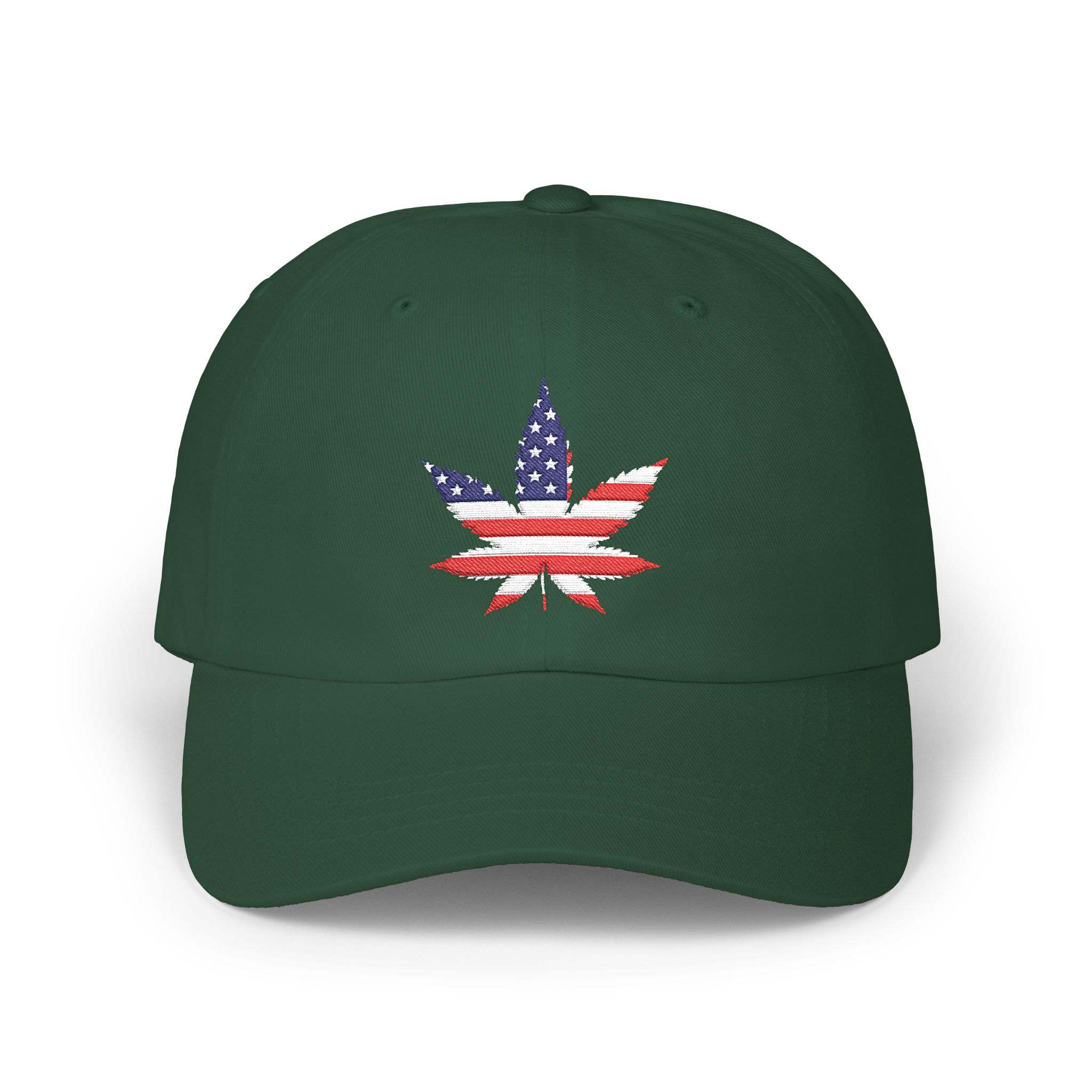 American Flag Cannabis Leaf Dad Cap — Embroidered Patriotic Hat | Yupoong by GreenRX™ | American Cannabis Society® Approved - Image 17