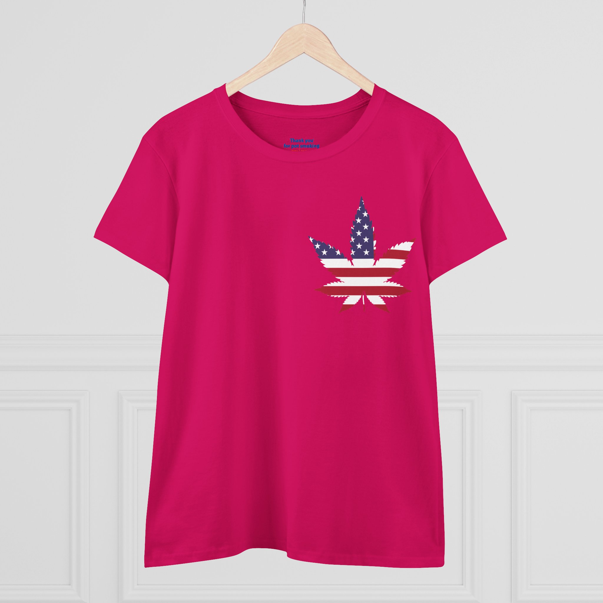 American Flag Leaf Tee — Women's Patriotic Cannabis Graphic T-Shirt - Image 39