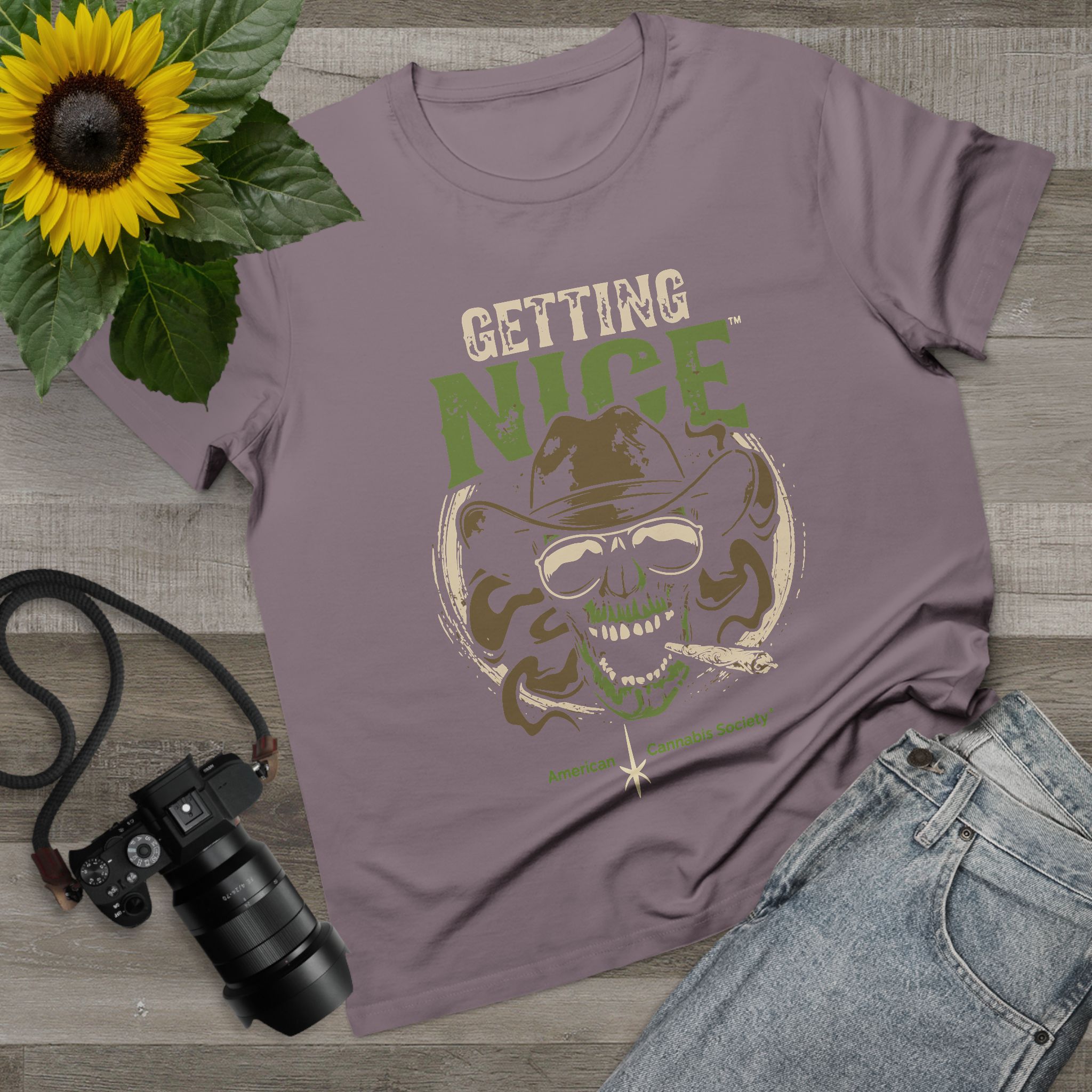 Getting Nice Cannabis Skull Tee — Women’s Maple T-Shirt - Image 51