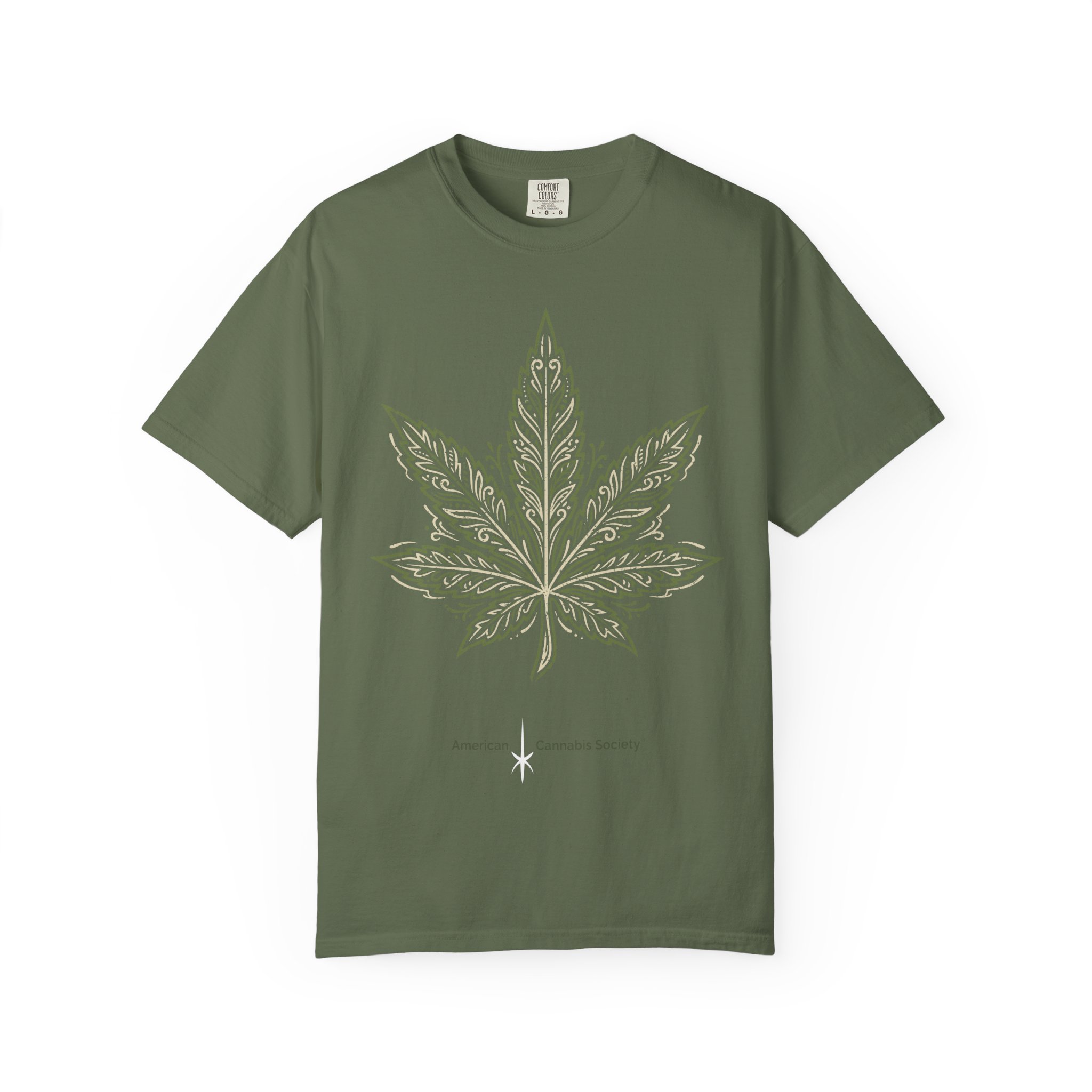 Cannabis Leaf Graphic T-Shirt – American Cannabis Society® Minimal Tee - Image 37