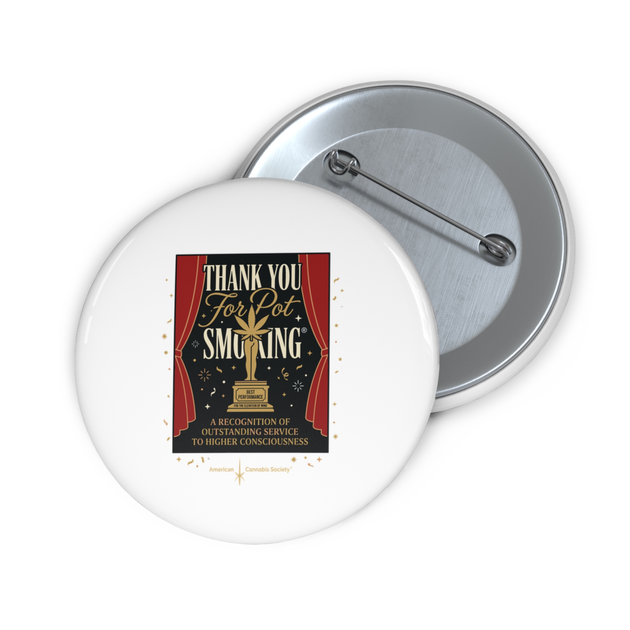 Pin Button — "Thank You For Pot Smoking®" Retro Comedy Badge - Image 3
