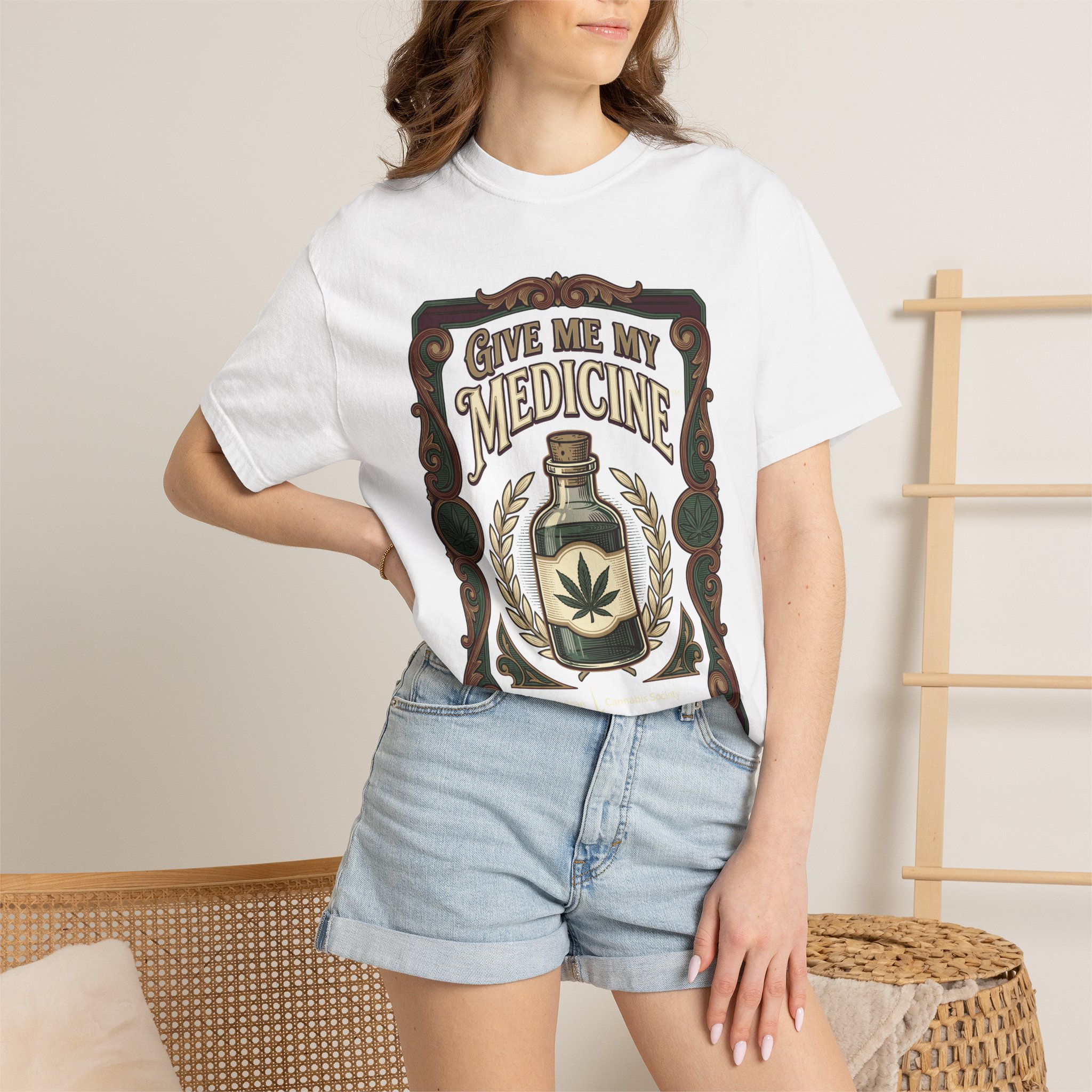 Give Me My Medicine™ T-Shirt — Vintage Cannabis Bottle Graphic Tee - Image 4