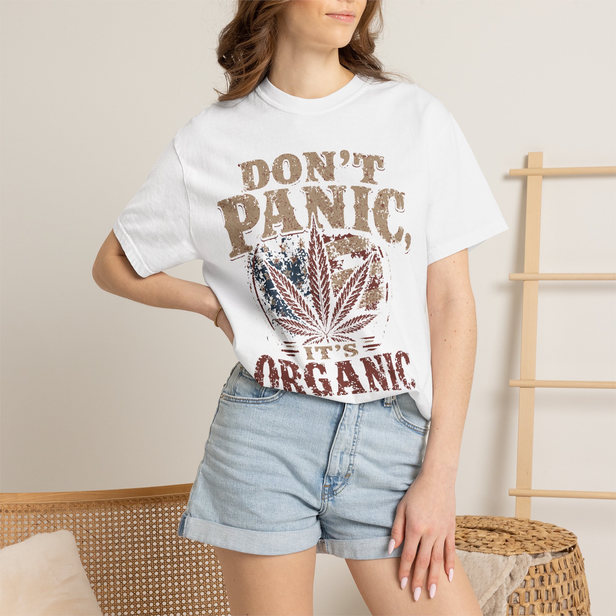 American Cannabis Society® “Don’t Panic It’s Organic” T-Shirt — Vintage Cannabis Leaf Graphic Tee - Image 7