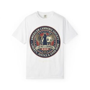 American Cannabis Society® “I Am Not a Criminal™” Liberty T-Shirt — Cannabis Crest Graphic Tee