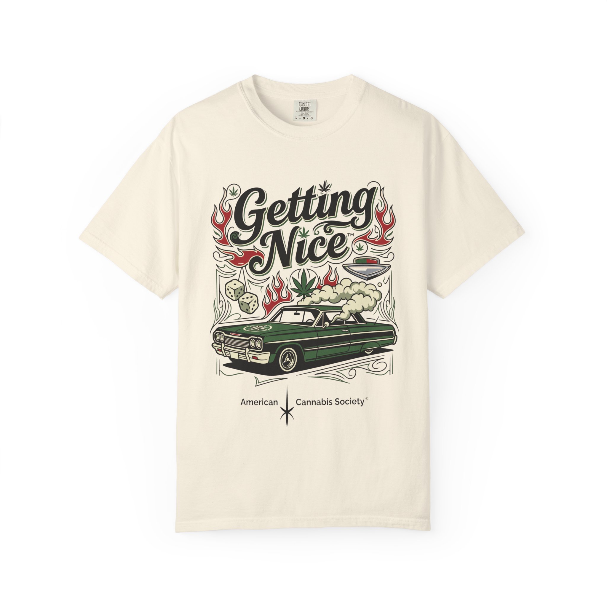 Getting Nice™ Lowrider T-Shirt — Cannabis Car Culture Graphic Tee - Image 17
