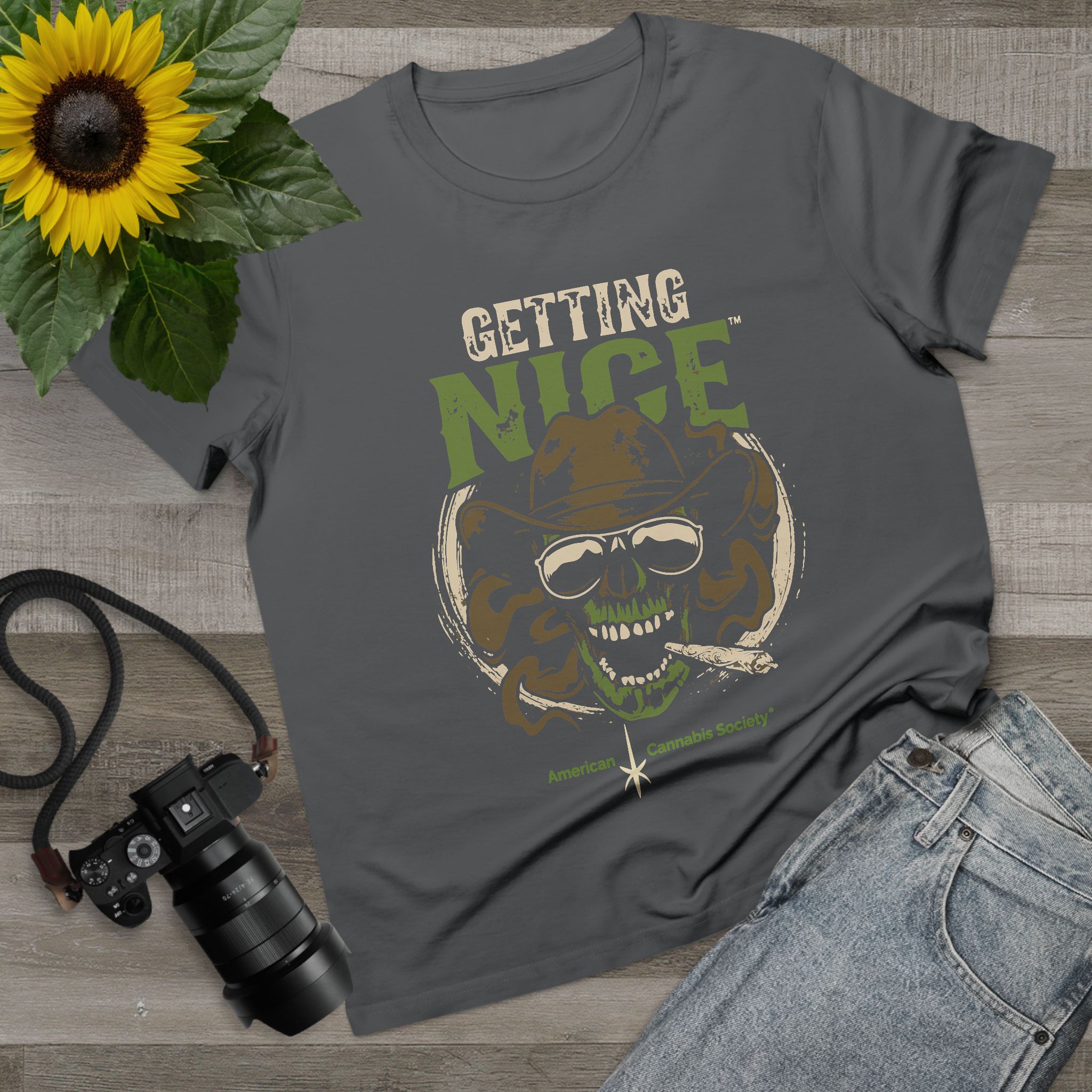 Getting Nice Cannabis Skull Tee — Women’s Maple T-Shirt - Image 39