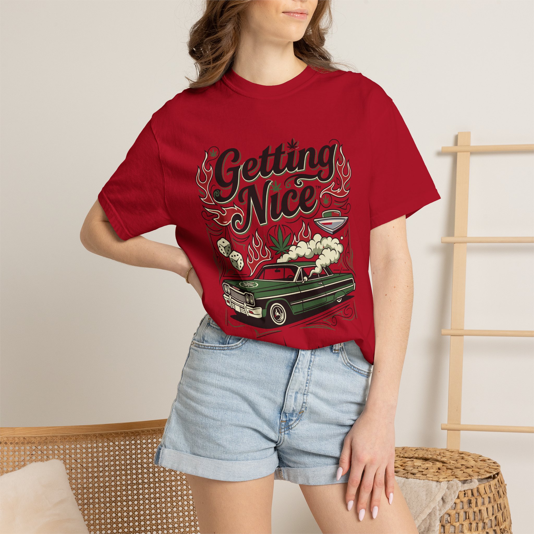 Getting Nice™ Lowrider T-Shirt — Cannabis Car Culture Graphic Tee - Image 60