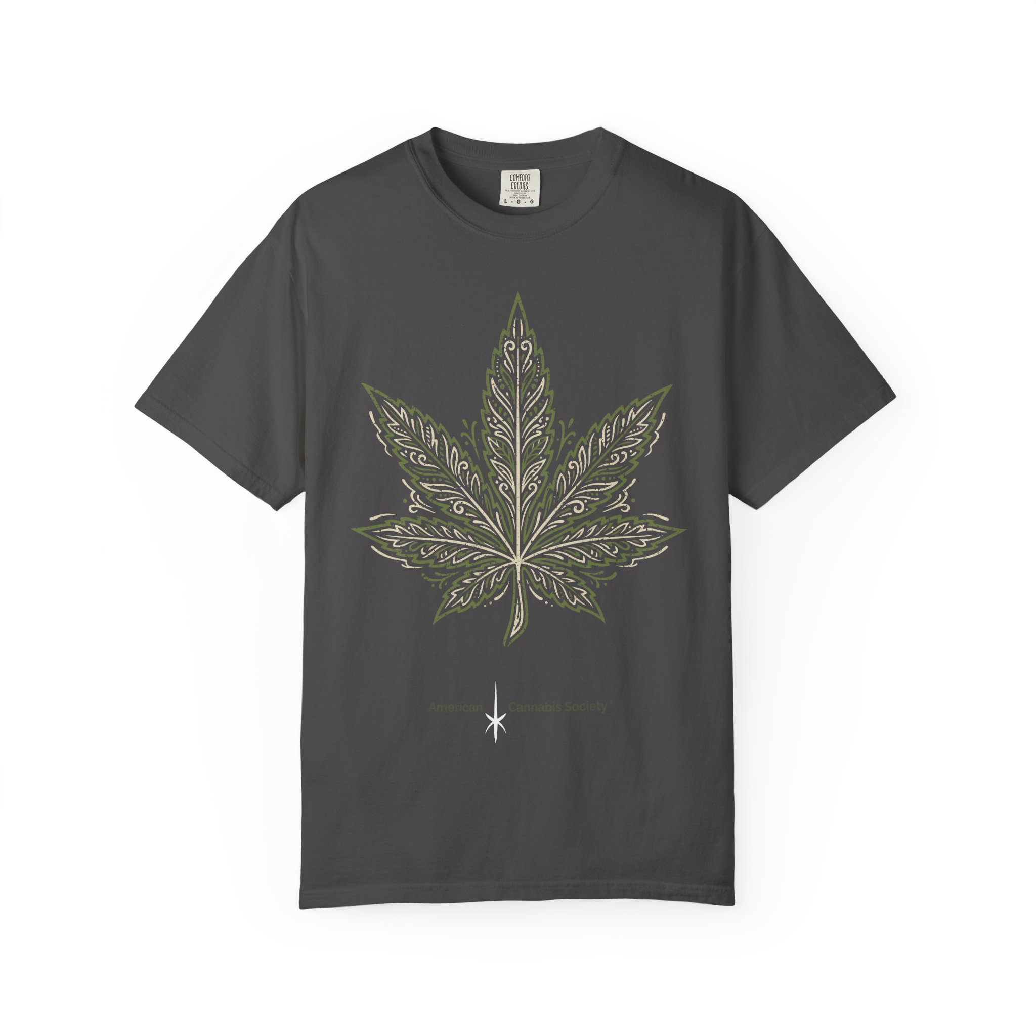 Cannabis Leaf Graphic T-Shirt – American Cannabis Society® Minimal Tee - Image 45