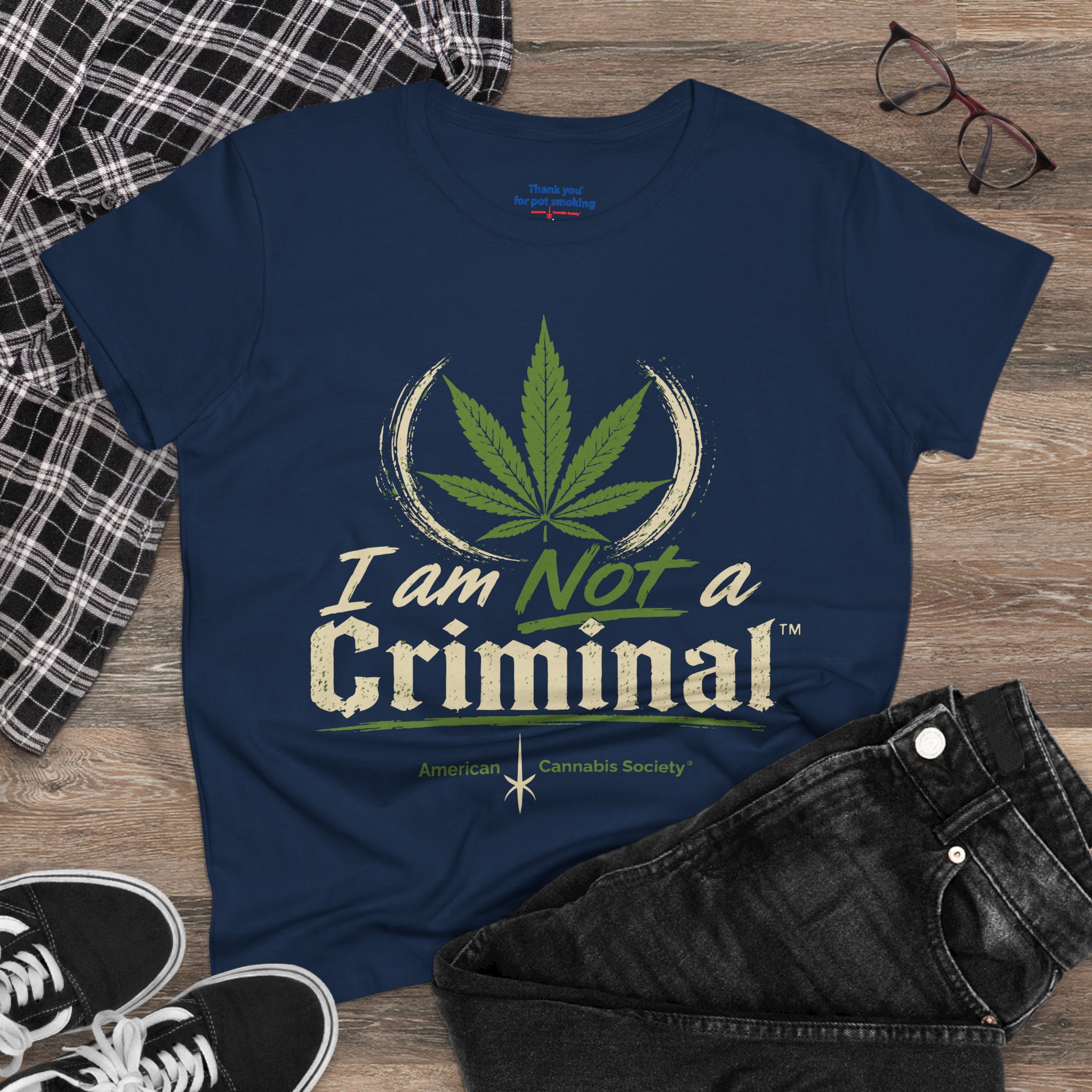 Women's Tee — "I Am Not a Criminal" Cannabis Leaf Graphic - Image 24