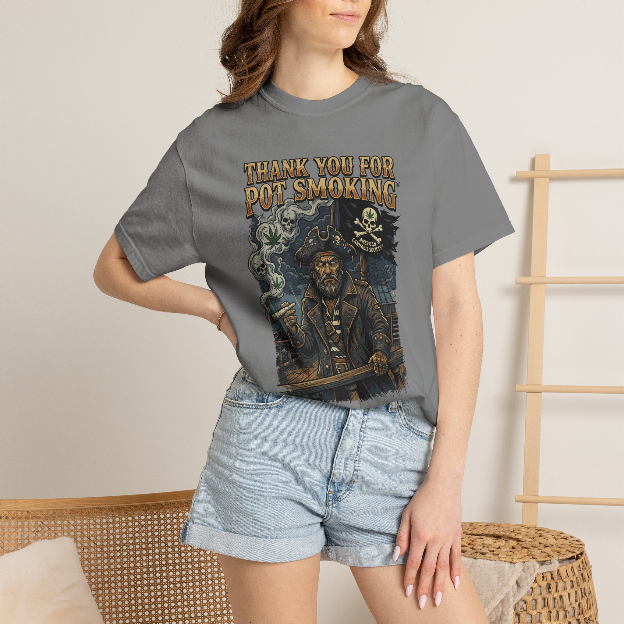Thank You For Pot Smoking® Vintage Pirate Graphic T-Shirt - Image 20