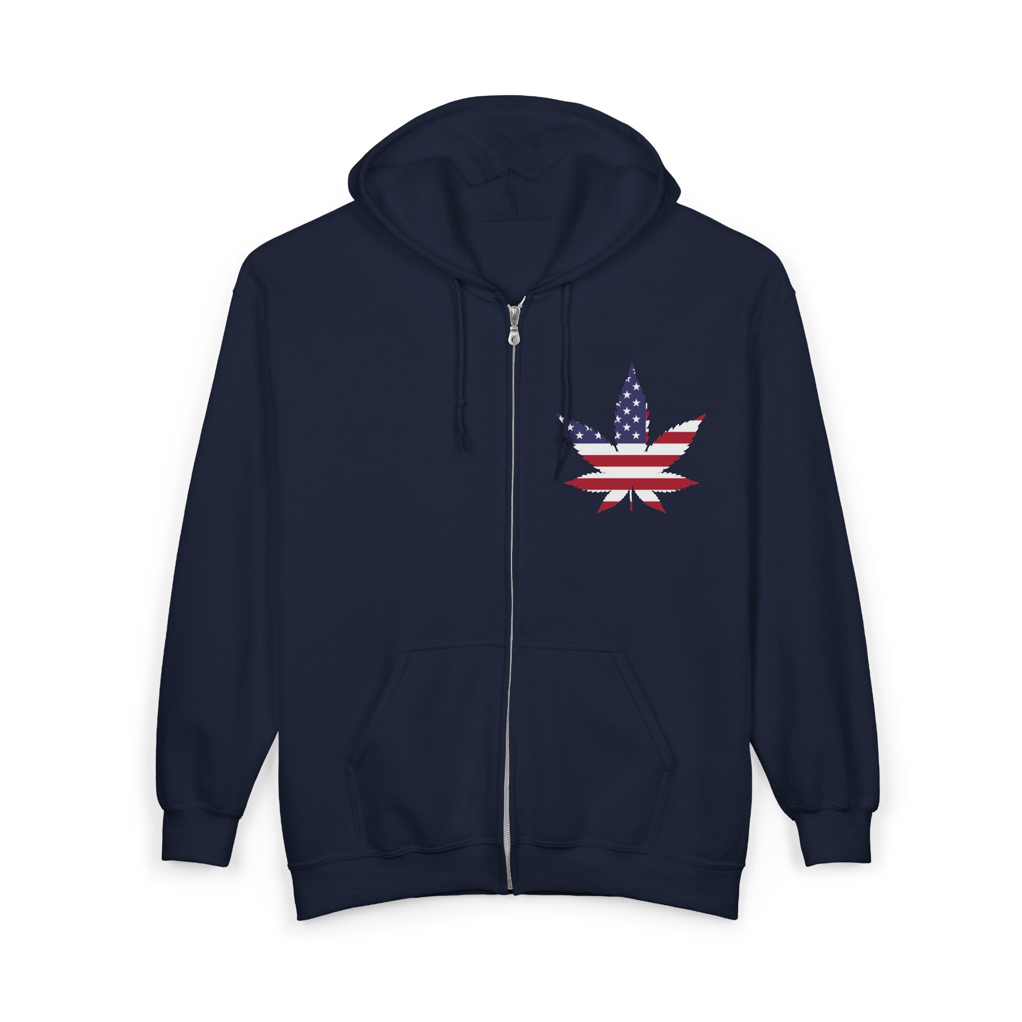 American Flag Cannabis Leaf Zip Hoodie | ACS® Approved | THC Factor - Image 15