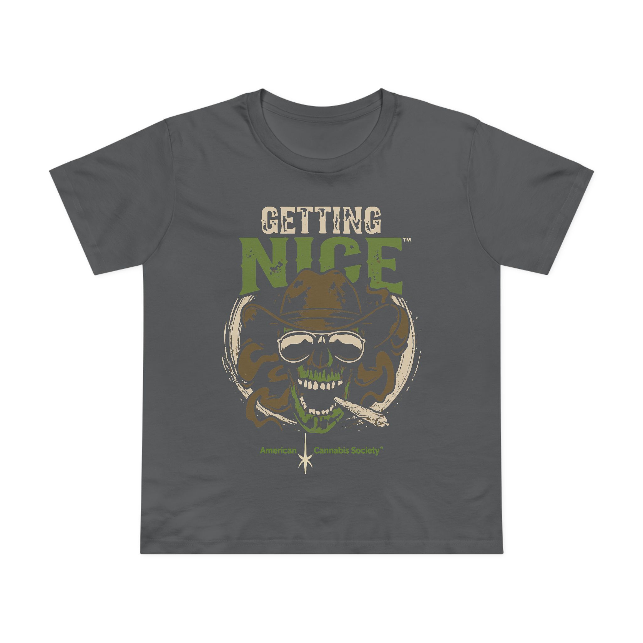 Getting Nice Cannabis Skull Tee — Women’s Maple T-Shirt - Image 37