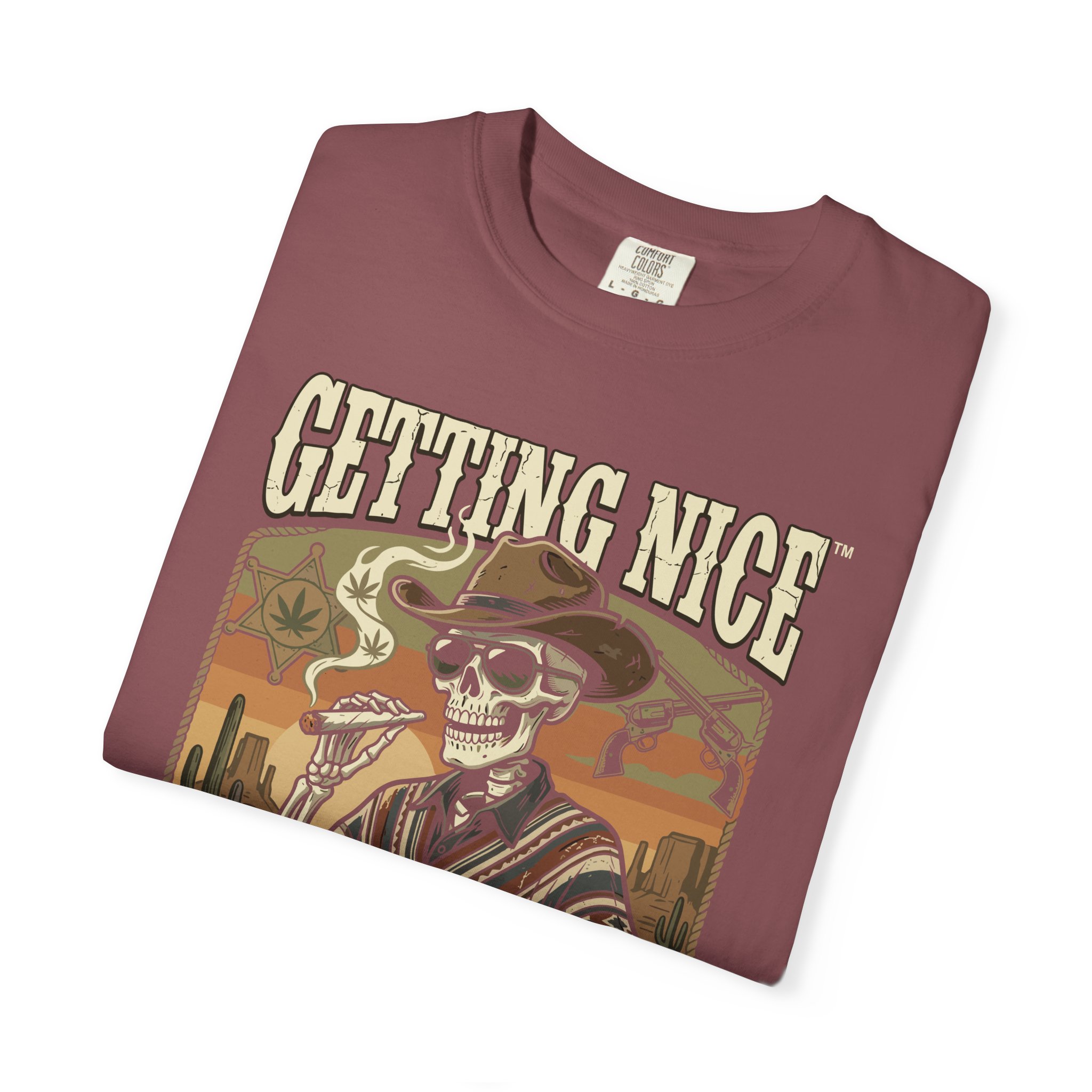 Getting Nice™ Skull T-Shirt — Retro Western Skeleton Graphic Tee - Image 7