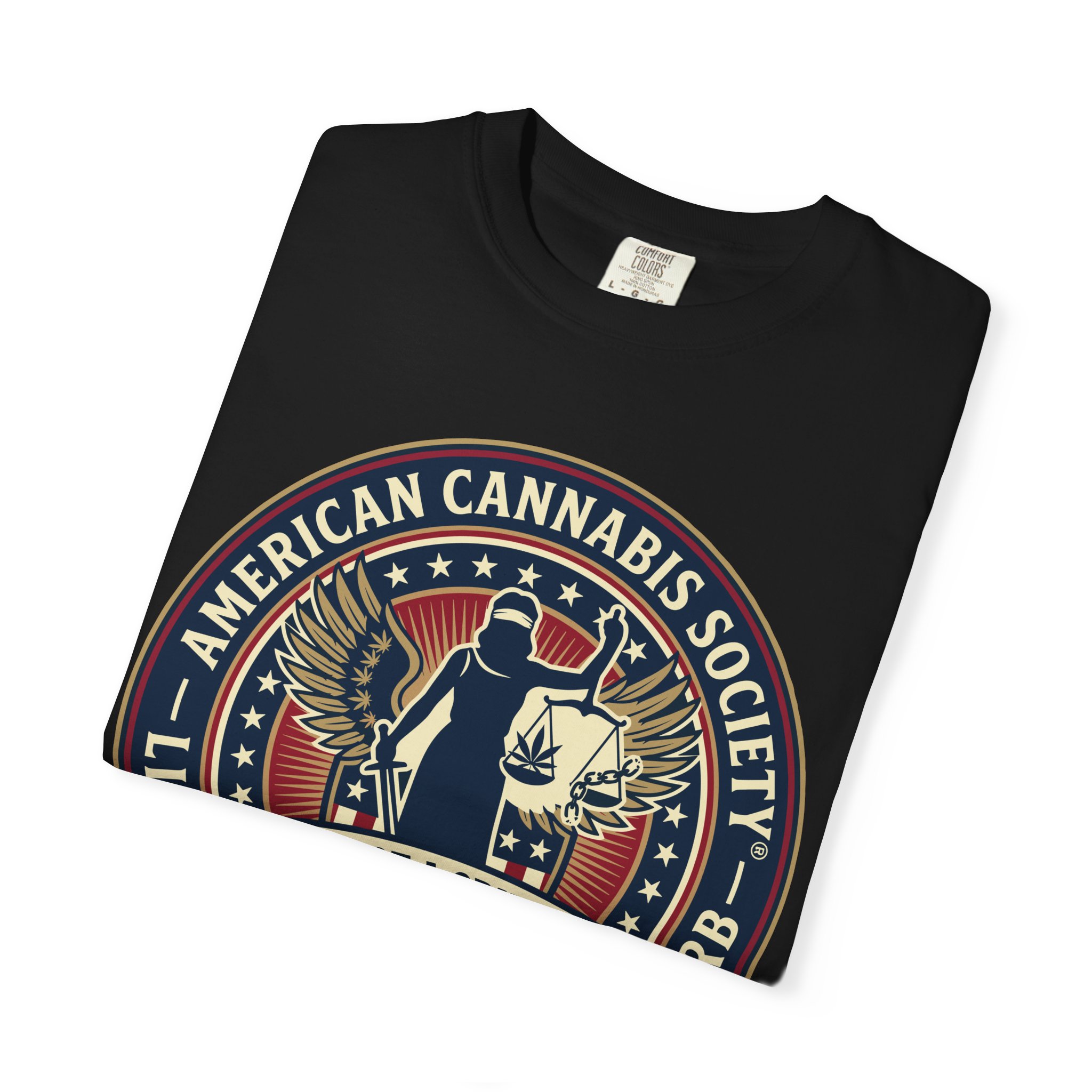 American Cannabis Society® “I Am Not a Criminal™” Liberty T-Shirt — Cannabis Crest Graphic Tee - Image 51