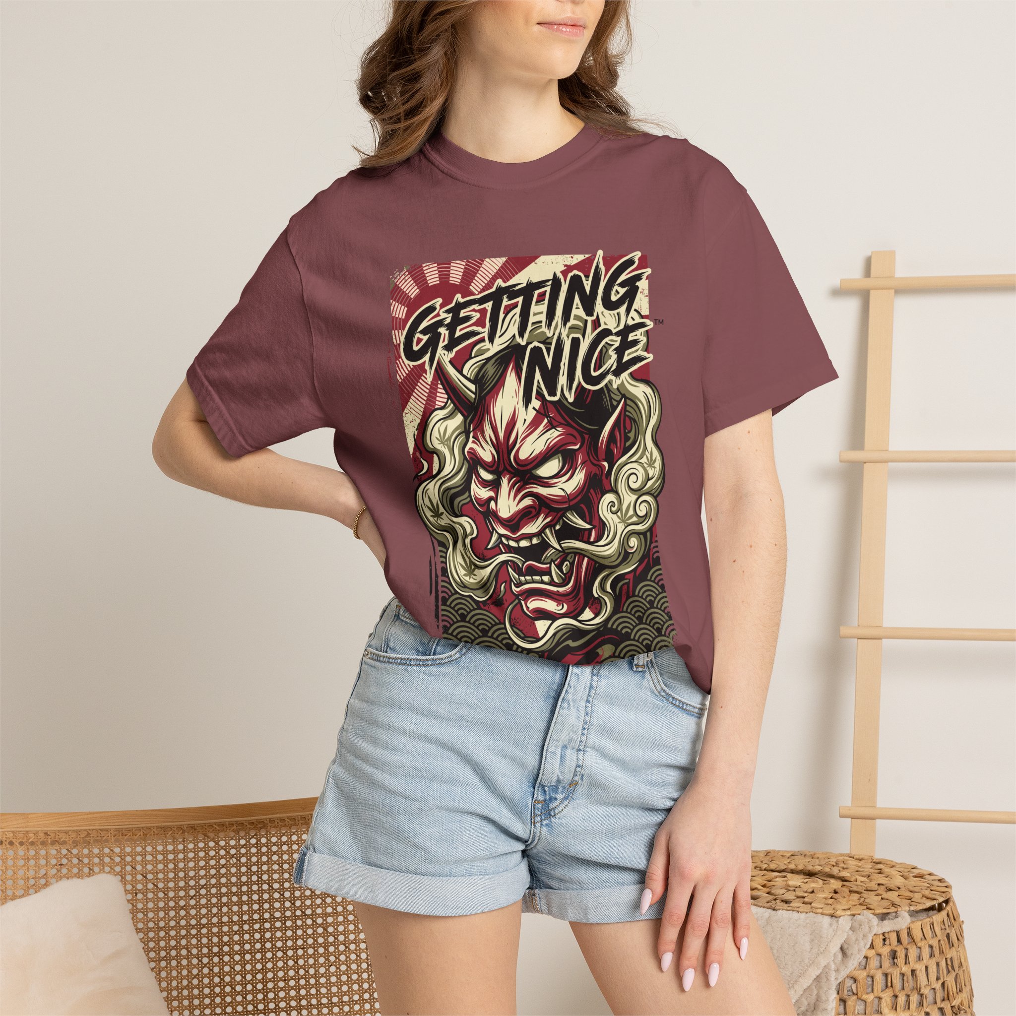 Getting Nice™ Oni Graphic T-Shirt — Japanese Demon Streetwear Tee - Image 8