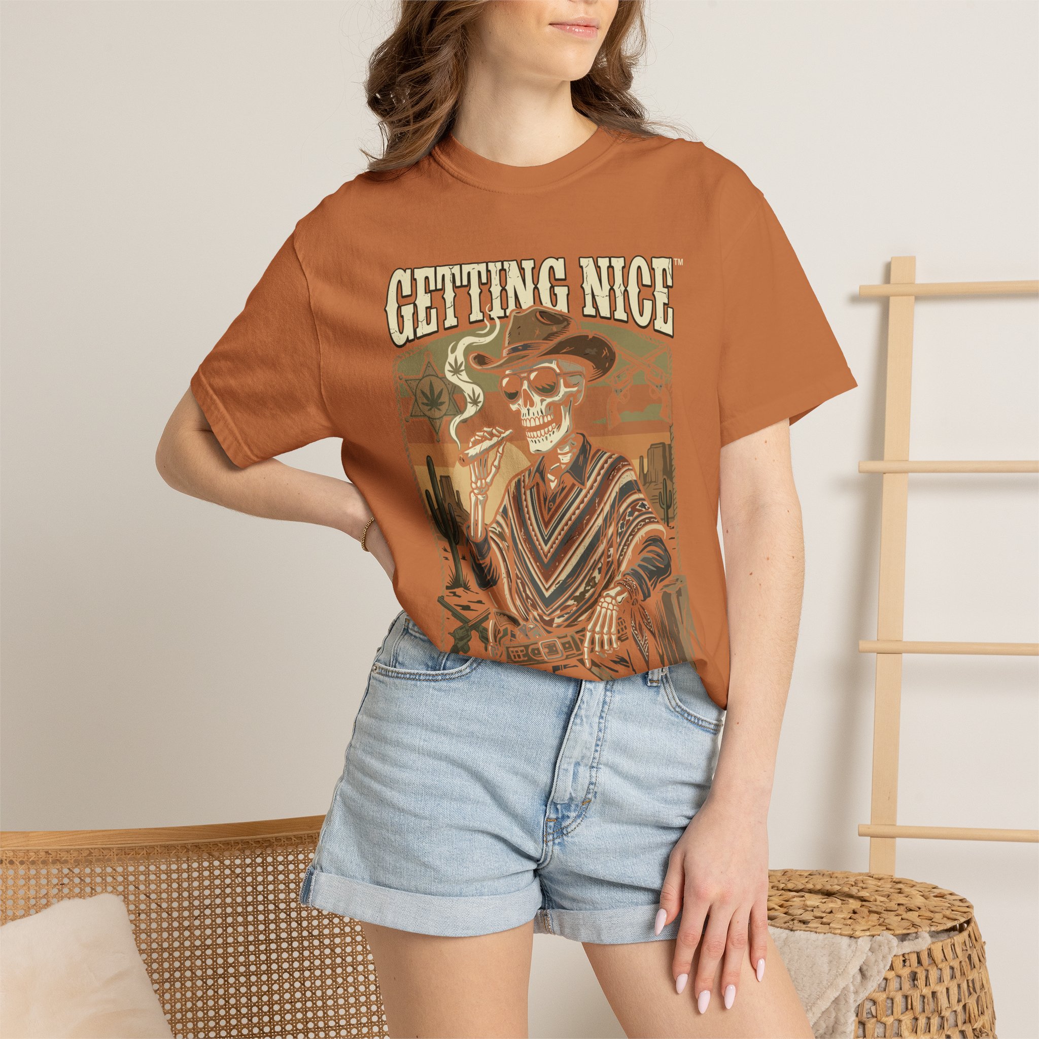 Getting Nice™ Skull T-Shirt — Retro Western Skeleton Graphic Tee - Image 12